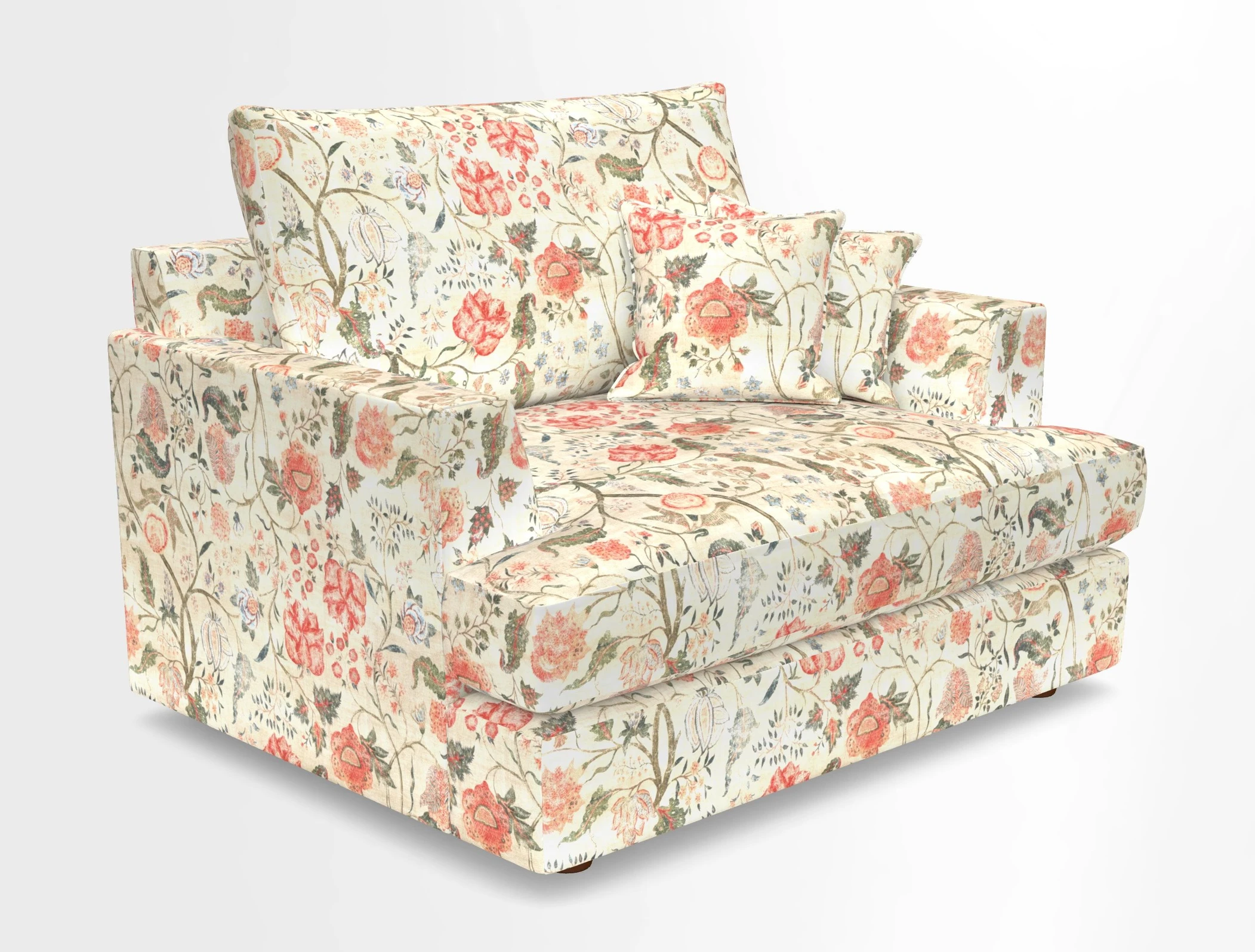 Slingsby Snuggler Fitted Cover Sofa in Two Tone Plain Biscuit.  Loose cover version available