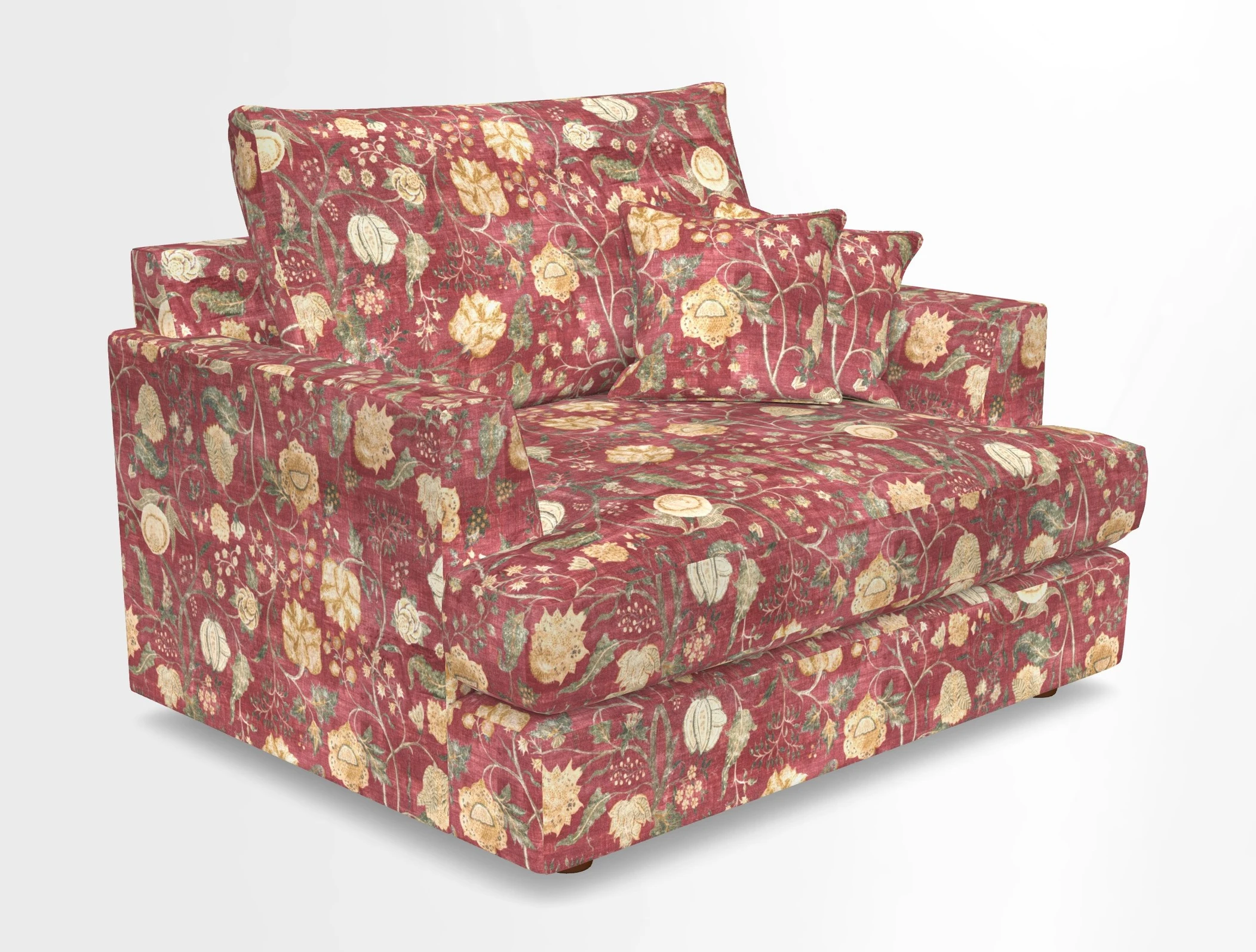 Slingsby Snuggler Fitted Cover Sofa in Two Tone Plain Biscuit.  Loose cover version available