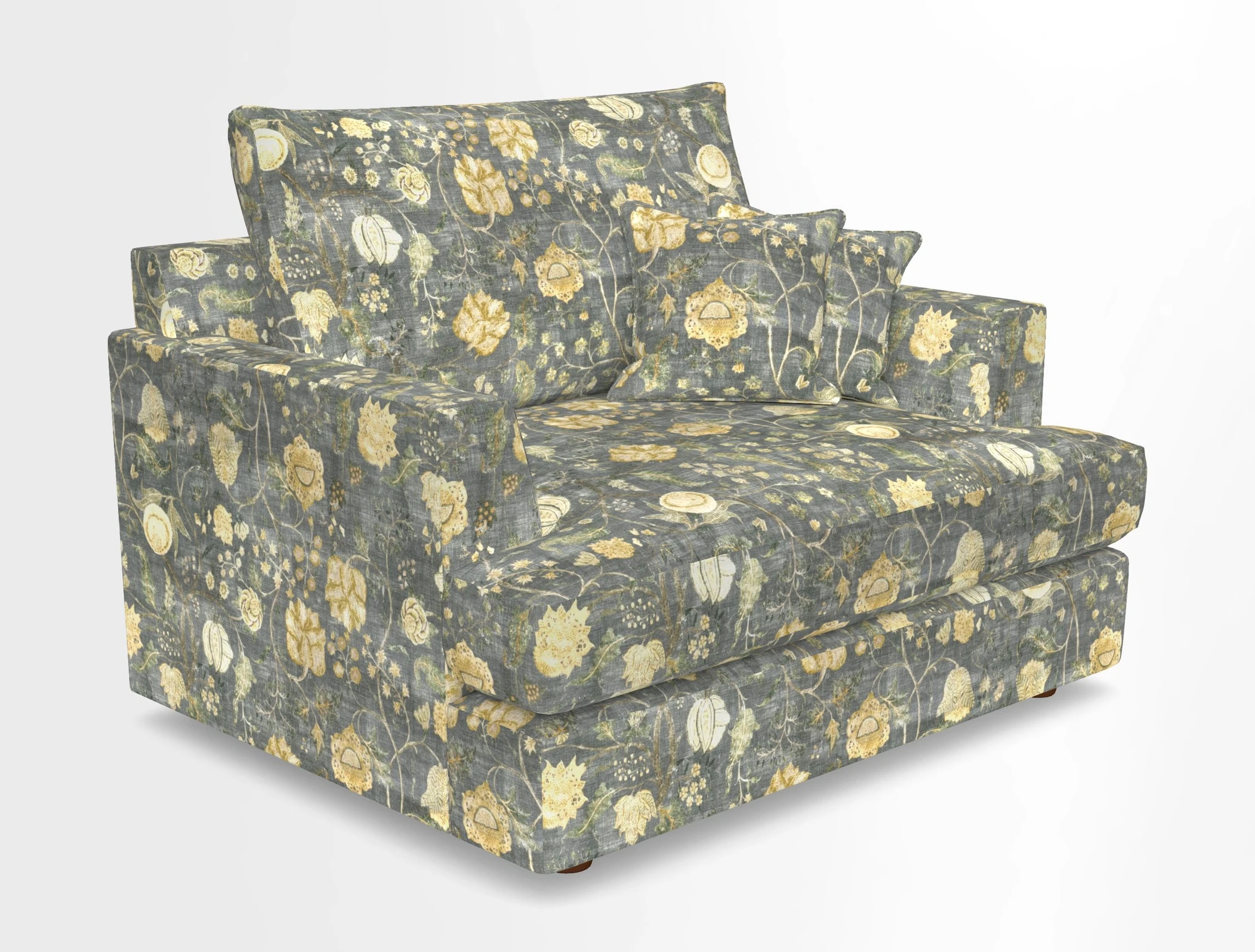 Slingsby Snuggler Fitted Cover Sofa in Two Tone Plain Biscuit.  Loose cover version available