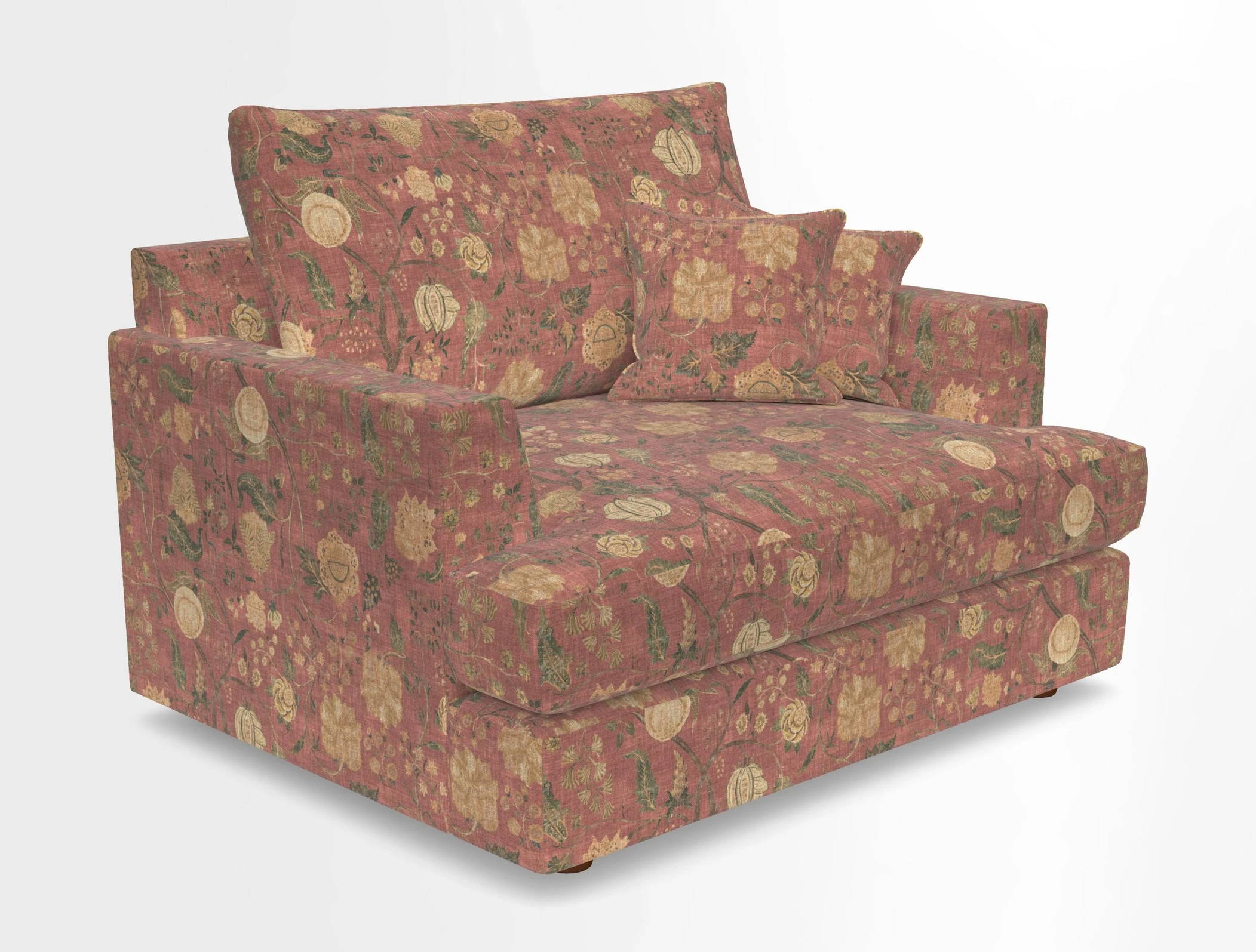 Slingsby Snuggler Fitted Cover Sofa in Two Tone Plain Biscuit.  Loose cover version available