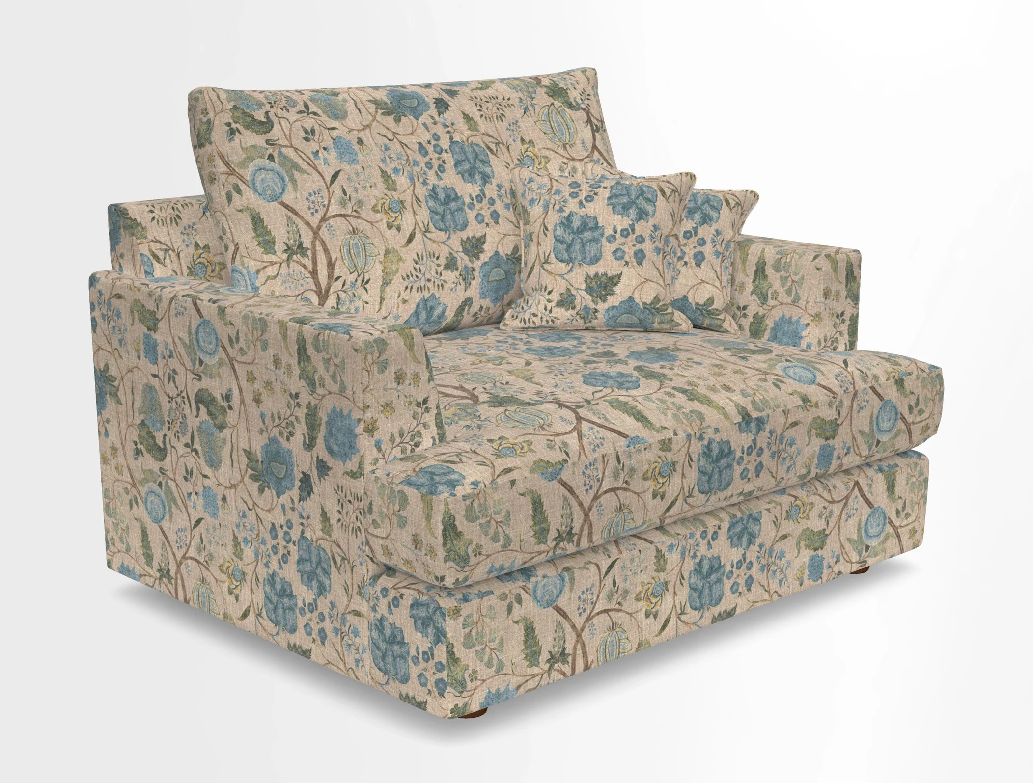 Slingsby Snuggler Fitted Cover Sofa in Two Tone Plain Biscuit.  Loose cover version available