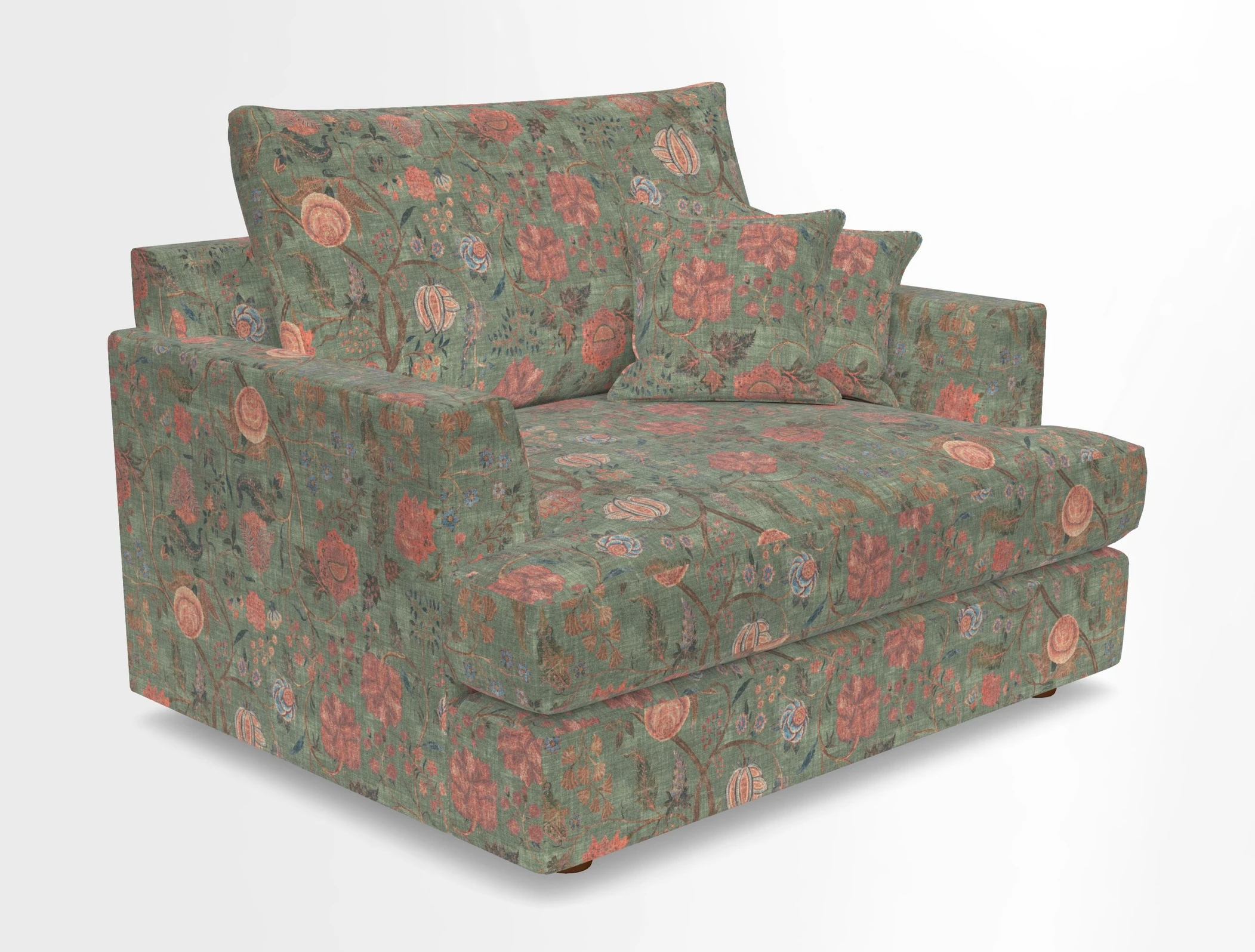 Slingsby Snuggler Fitted Cover Sofa in Two Tone Plain Biscuit.  Loose cover version available