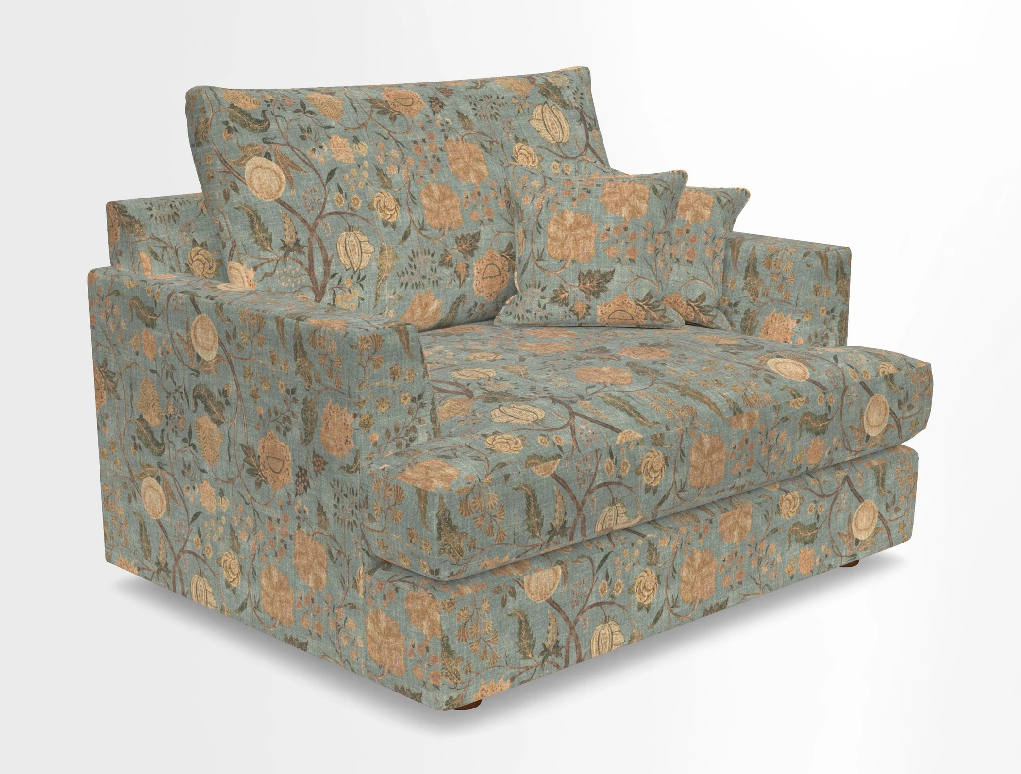 Slingsby Snuggler Fitted Cover Sofa in Two Tone Plain Biscuit.  Loose cover version available