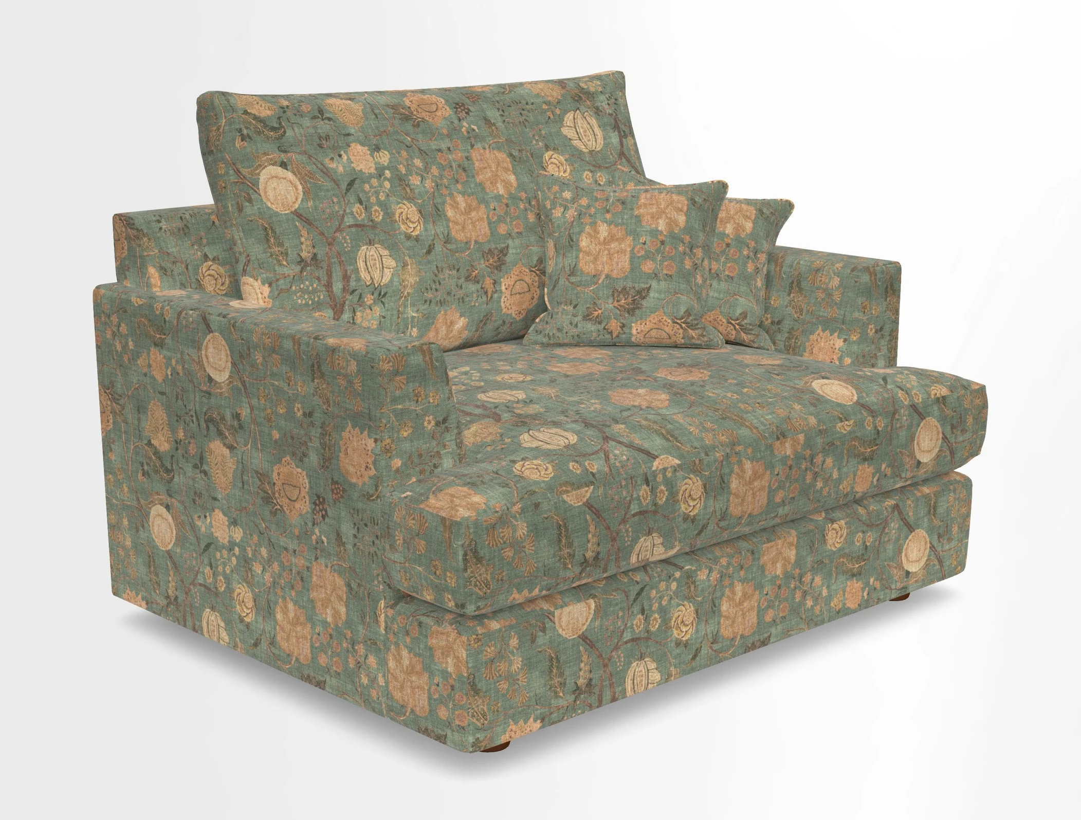 Slingsby Snuggler Fitted Cover Sofa in Two Tone Plain Biscuit.  Loose cover version available