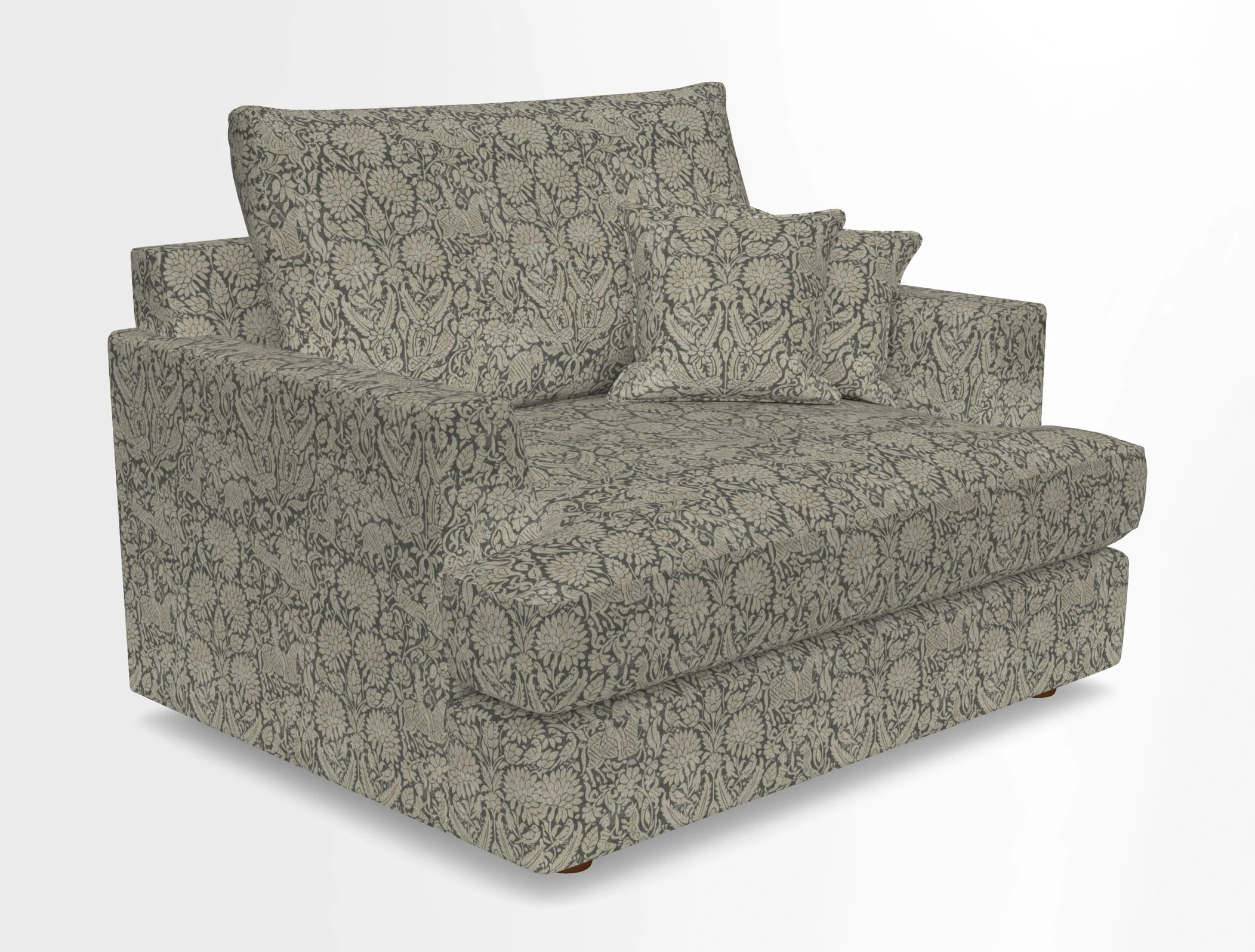 Slingsby Snuggler Fitted Cover Sofa in Two Tone Plain Biscuit.  Loose cover version available