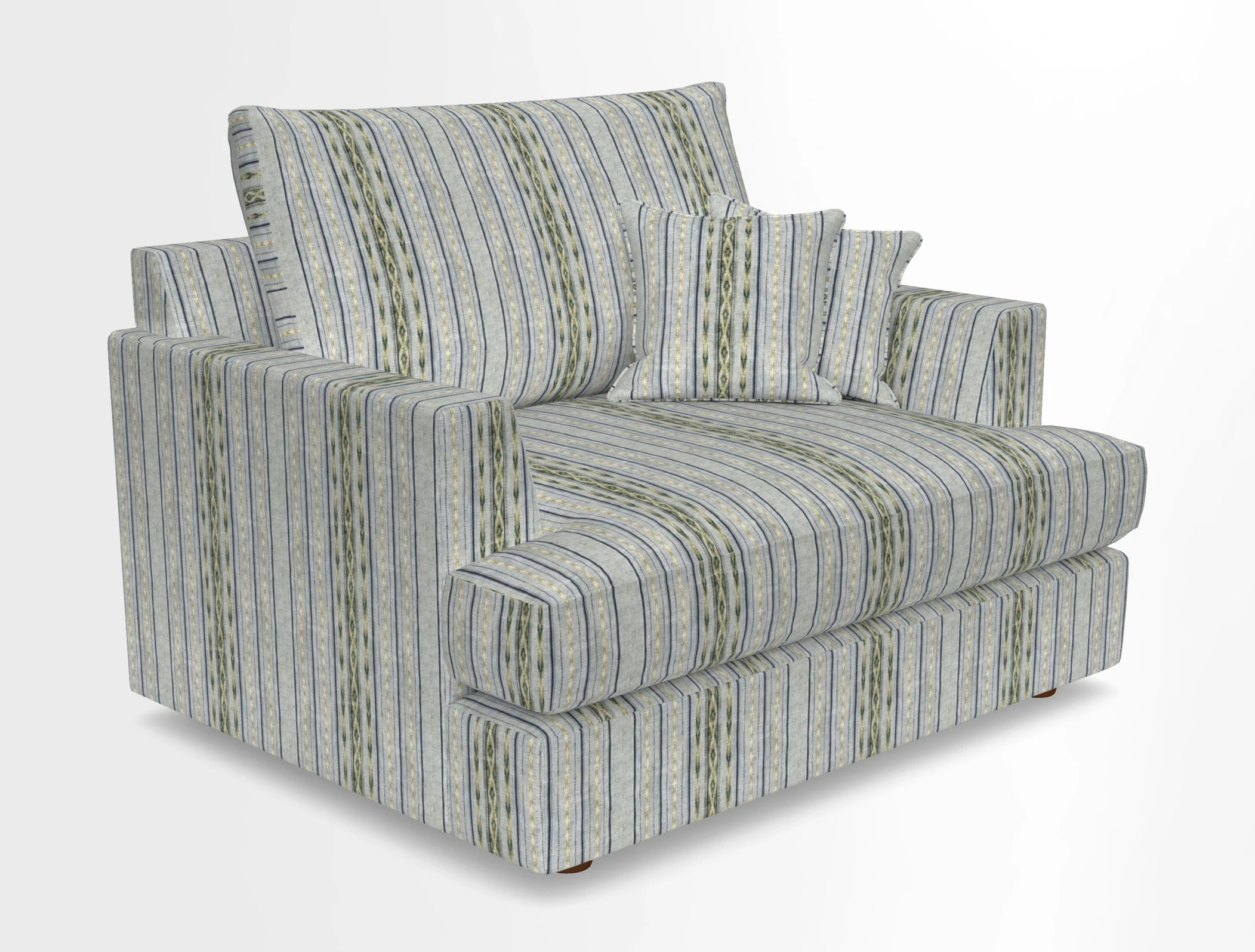 Slingsby Snuggler Fitted Cover Sofa in Two Tone Plain Biscuit.  Loose cover version available