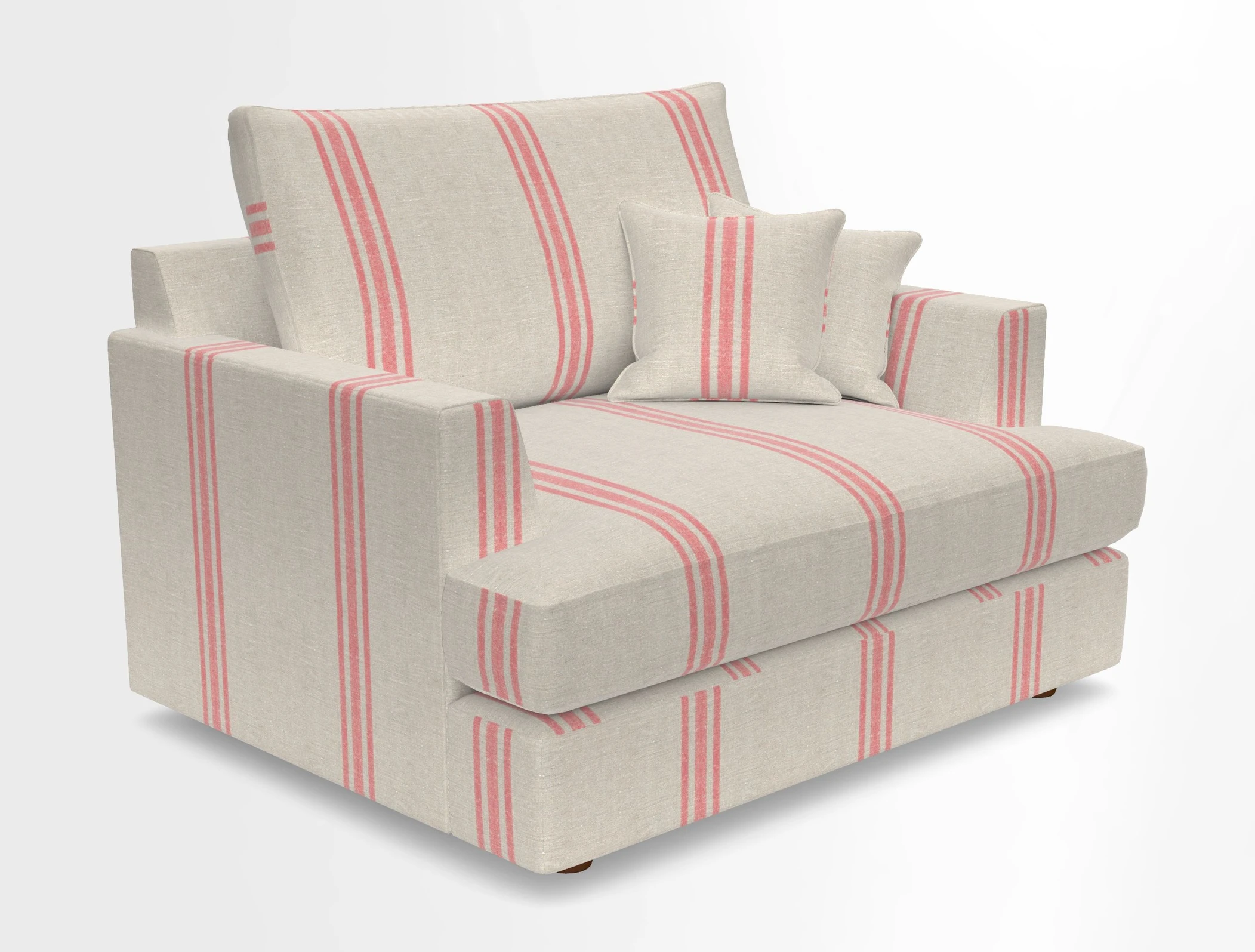 Slingsby Snuggler Fitted Cover Sofa in Two Tone Plain Biscuit.  Loose cover version available