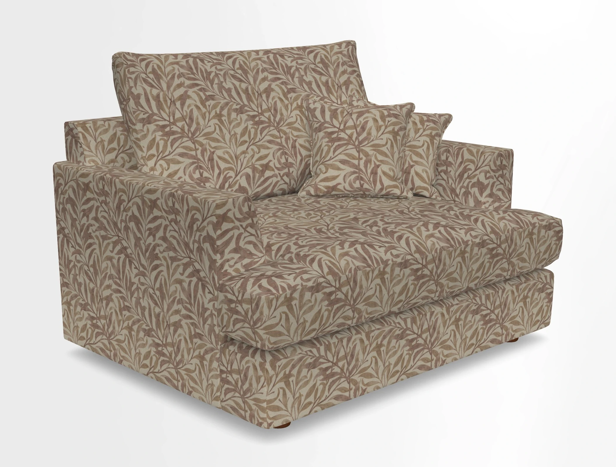 Slingsby Snuggler Fitted Cover Sofa in Two Tone Plain Biscuit.  Loose cover version available
