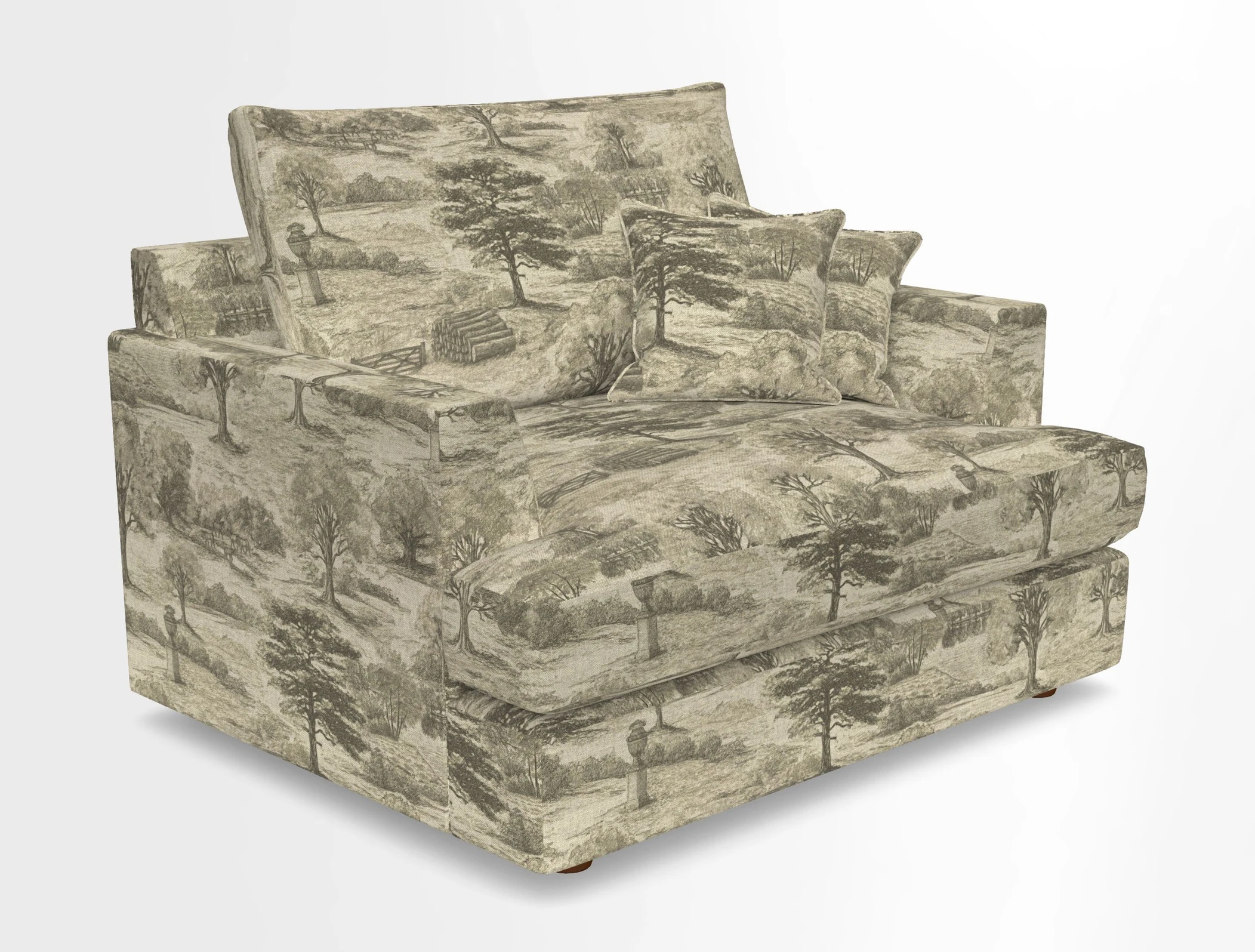 Slingsby Snuggler Fitted Cover Sofa in Two Tone Plain Biscuit.  Loose cover version available