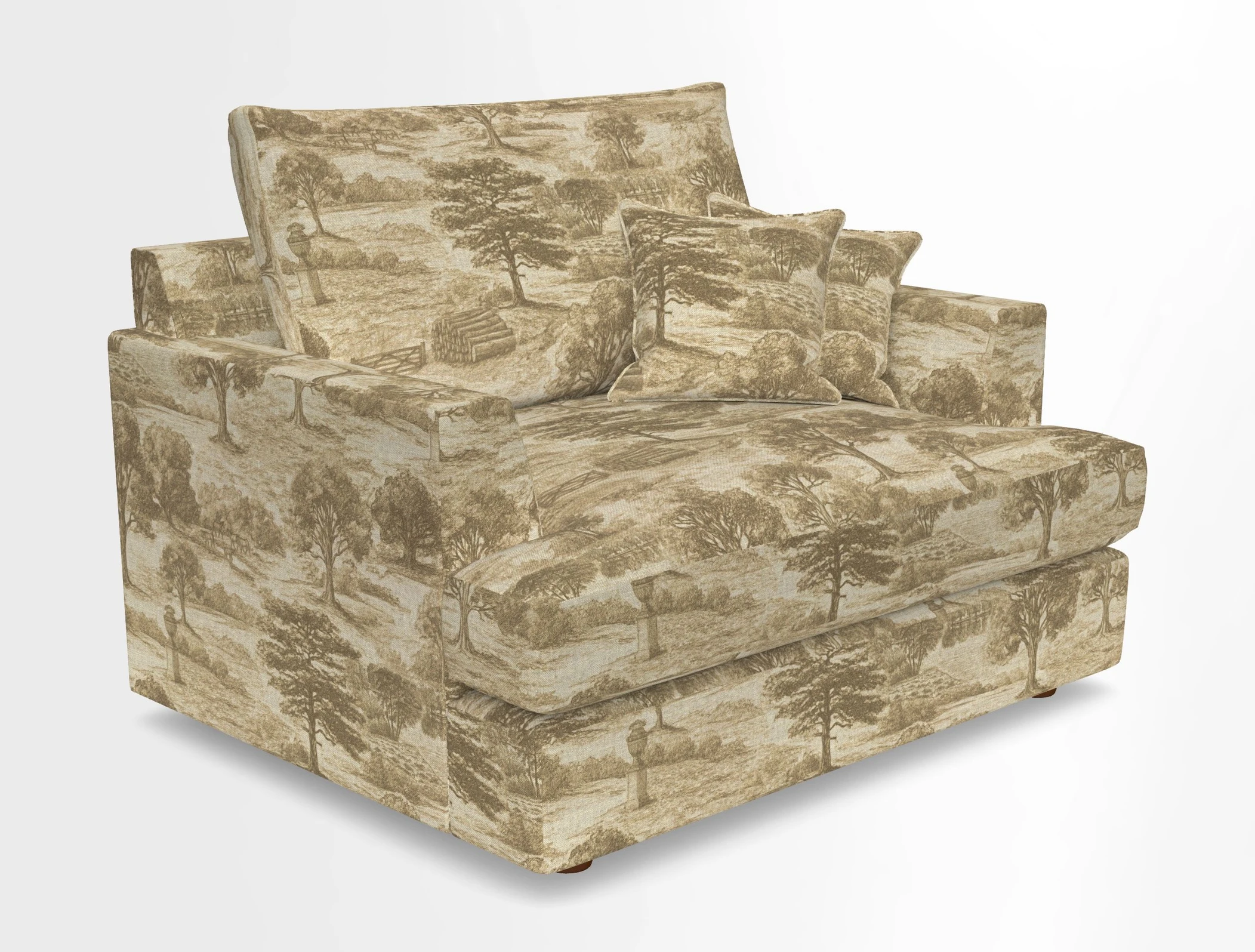 Slingsby Snuggler Fitted Cover Sofa in Two Tone Plain Biscuit.  Loose cover version available