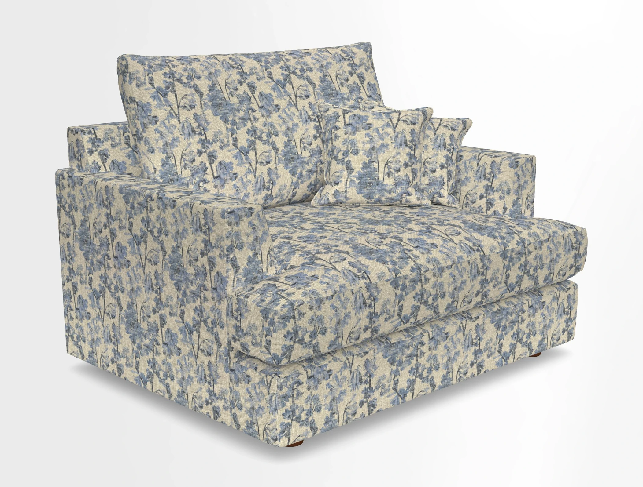 Slingsby Snuggler Fitted Cover Sofa in Two Tone Plain Biscuit.  Loose cover version available