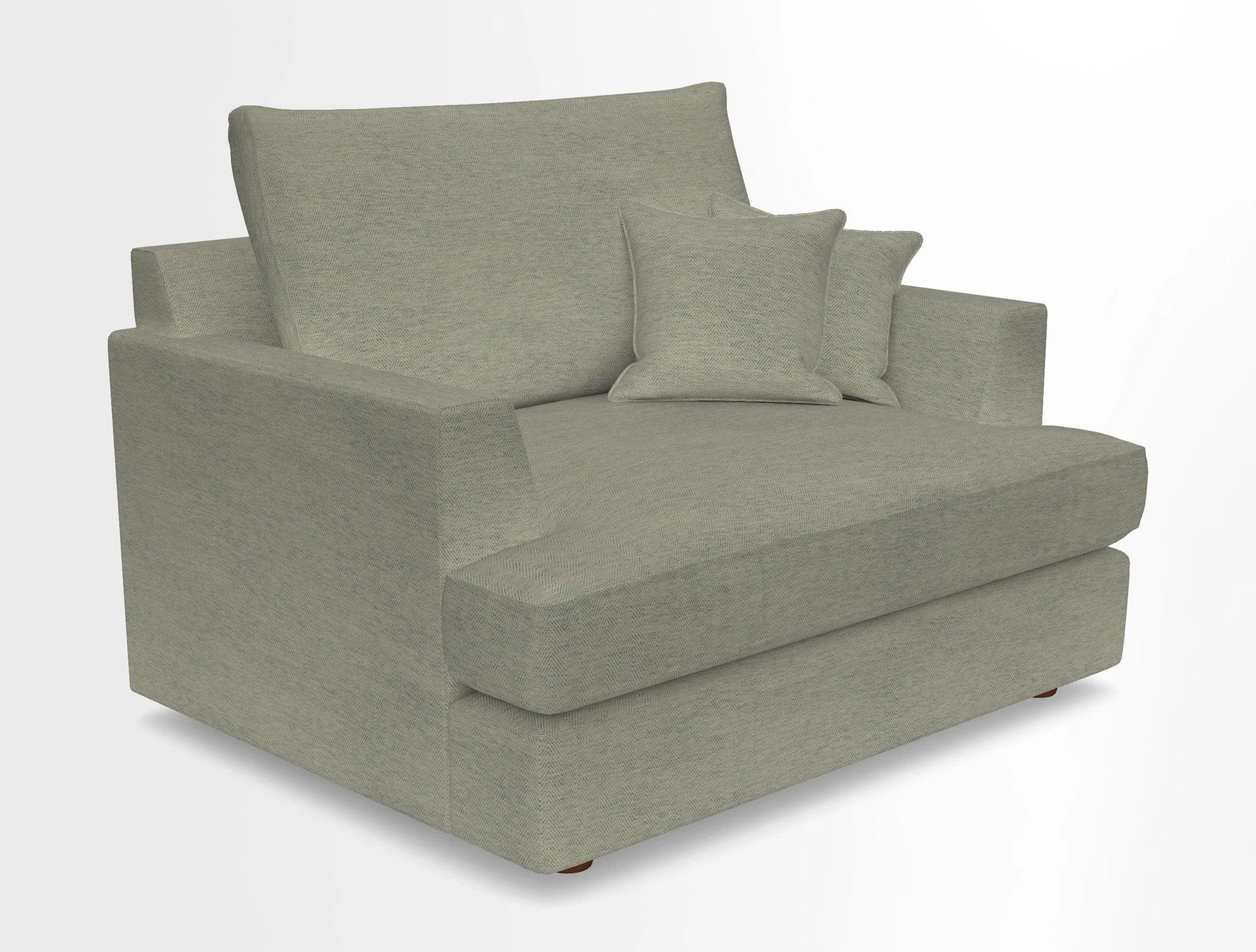 Slingsby Snuggler Fitted Cover Sofa in Two Tone Plain Biscuit.  Loose cover version available