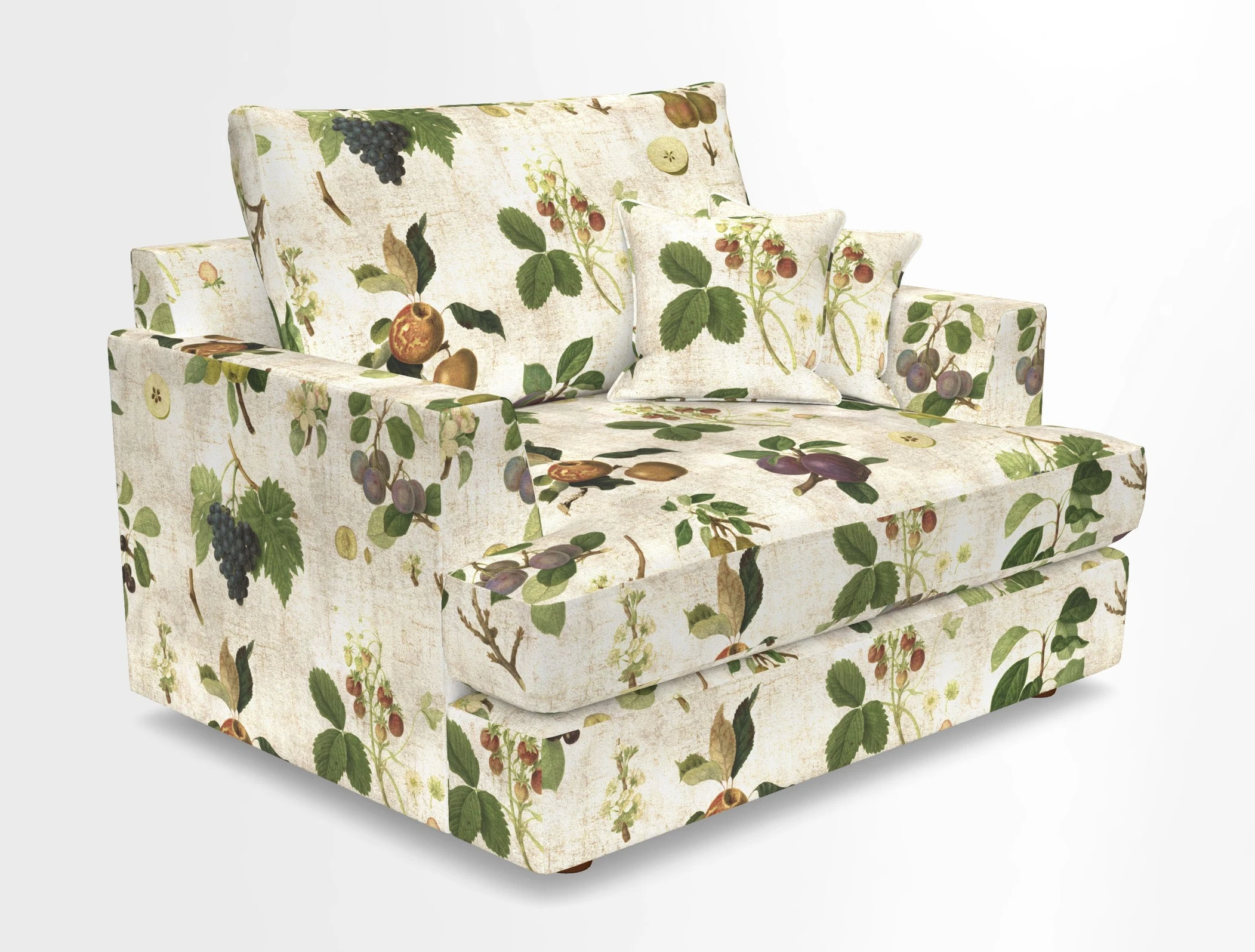 Slingsby Snuggler Fitted Cover Sofa in Two Tone Plain Biscuit.  Loose cover version available