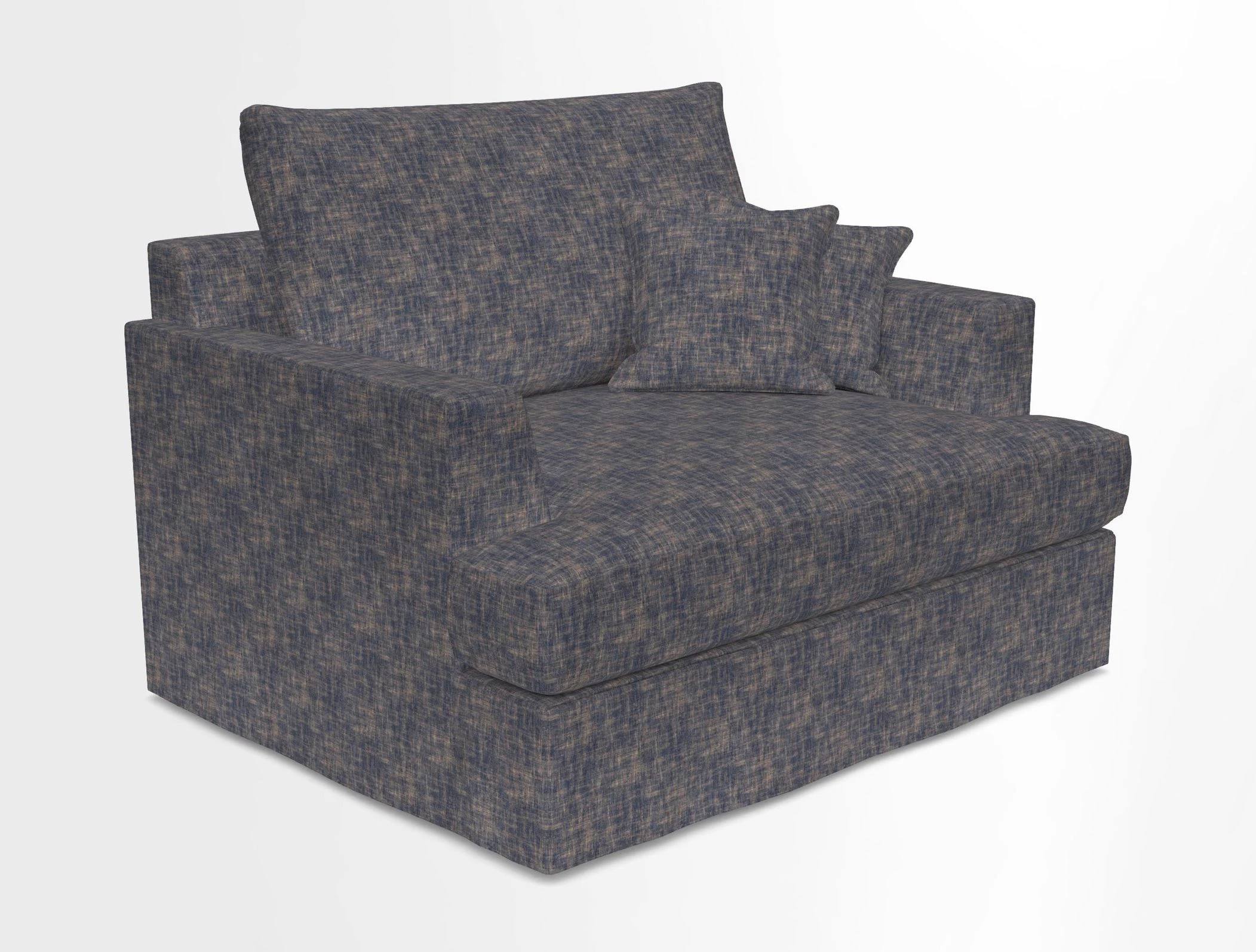 Slingsby Snuggler Fitted Cover Sofa in Two Tone Plain Biscuit.  Loose cover version available
