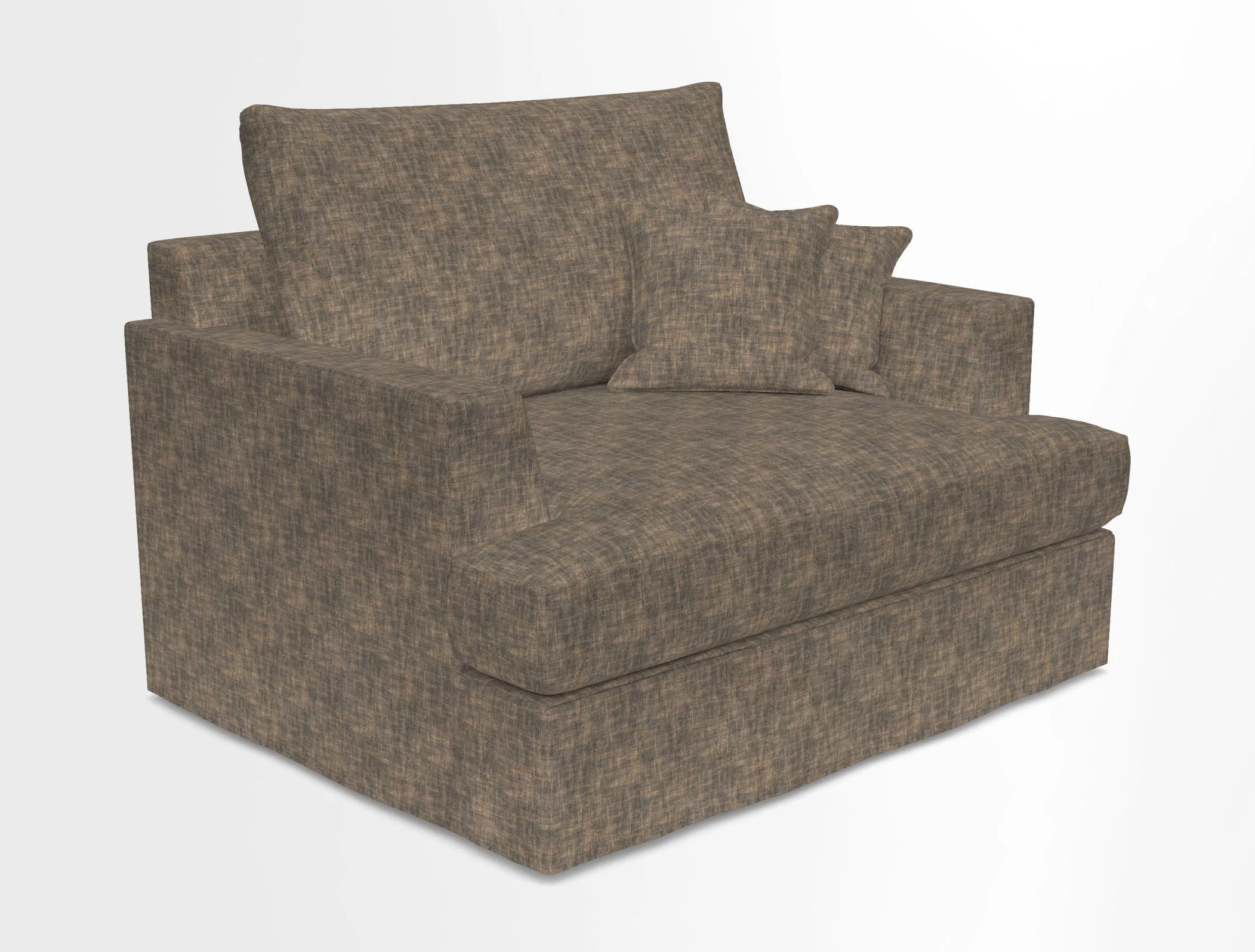 Slingsby Snuggler Fitted Cover Sofa in Two Tone Plain Biscuit.  Loose cover version available