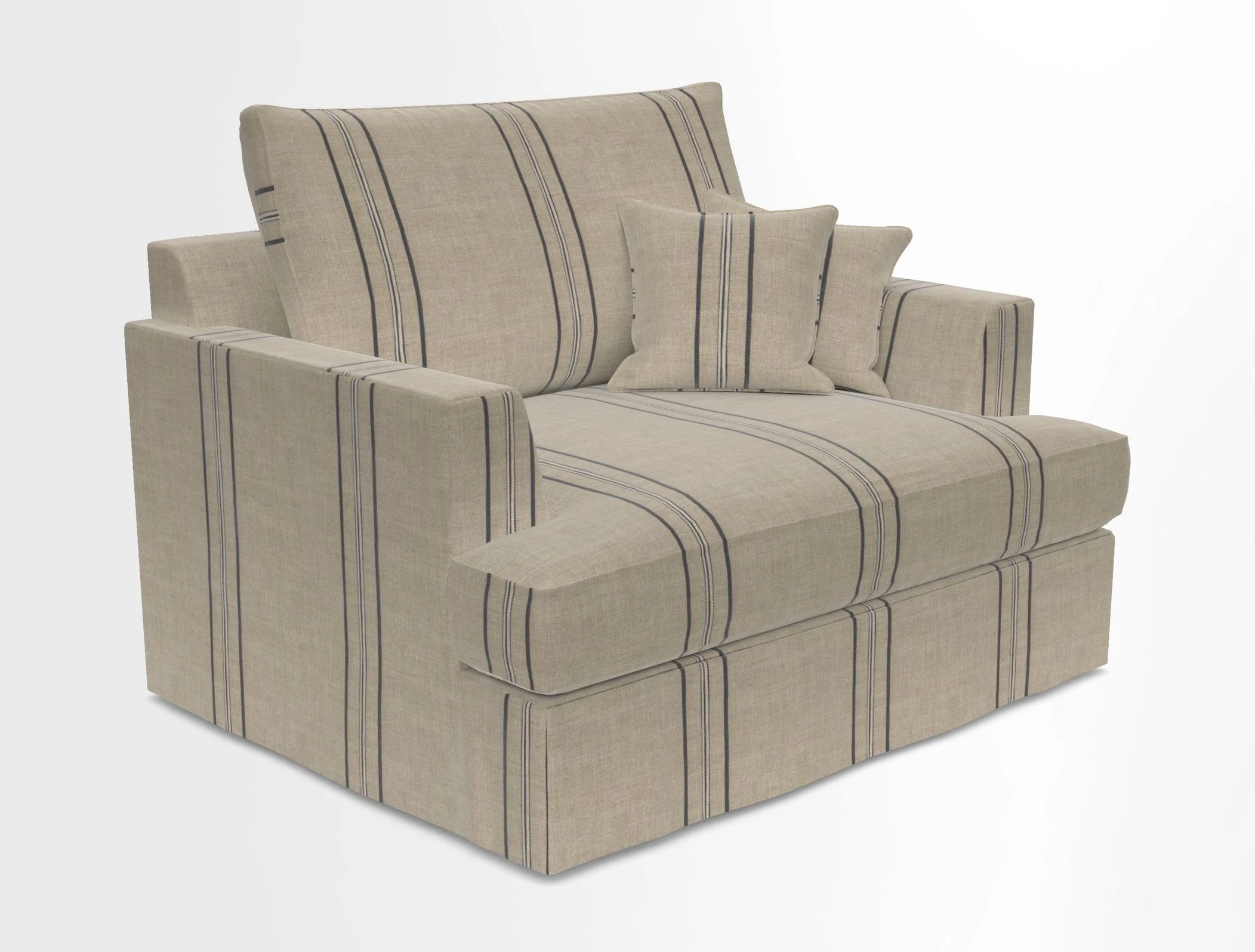 Slingsby Snuggler Fitted Cover Sofa in Two Tone Plain Biscuit.  Loose cover version available