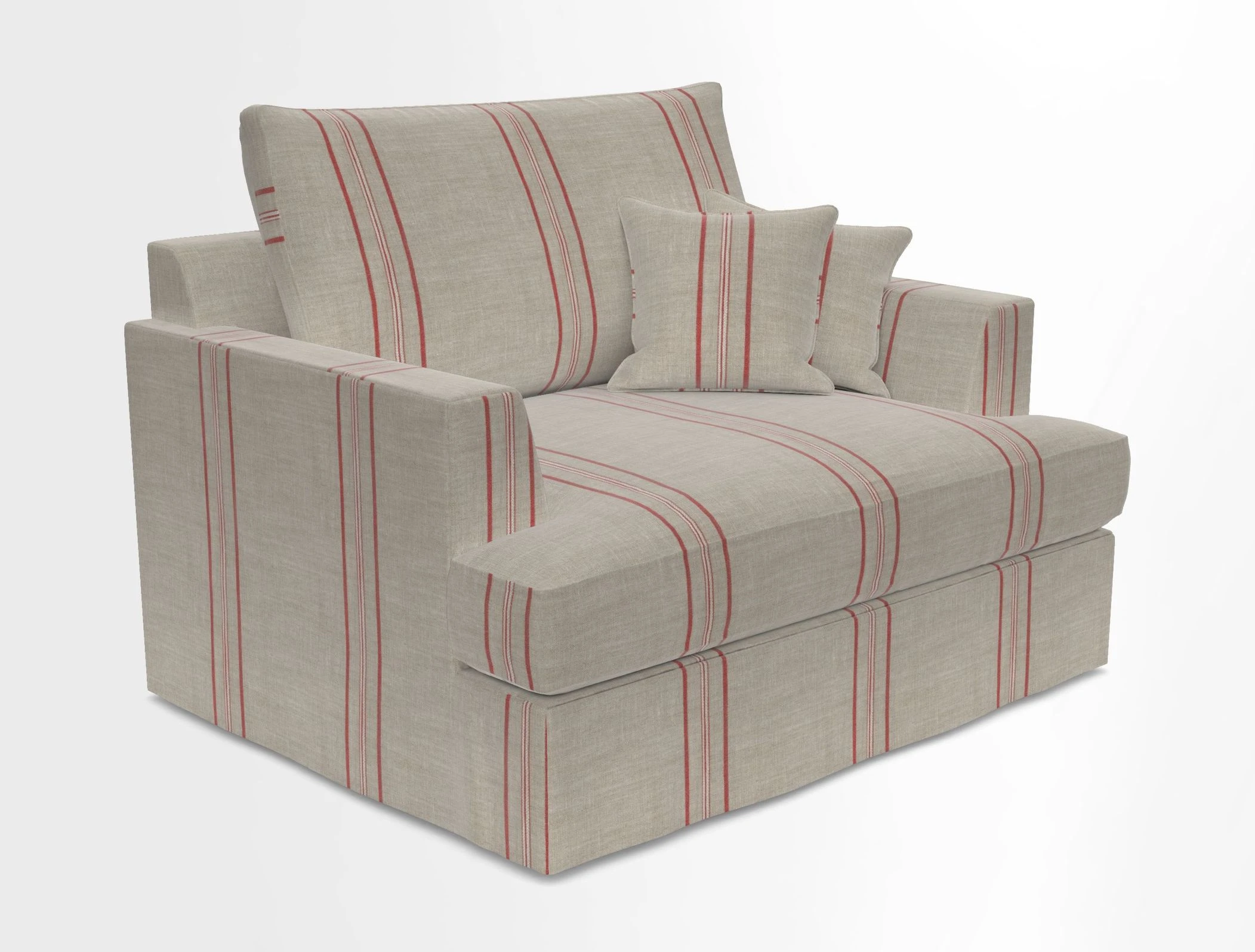 Slingsby Snuggler Fitted Cover Sofa in Two Tone Plain Biscuit.  Loose cover version available