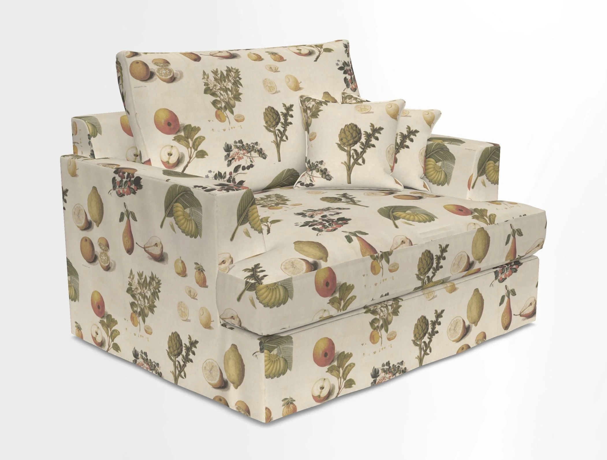 Slingsby Snuggler Fitted Cover Sofa in Two Tone Plain Biscuit.  Loose cover version available