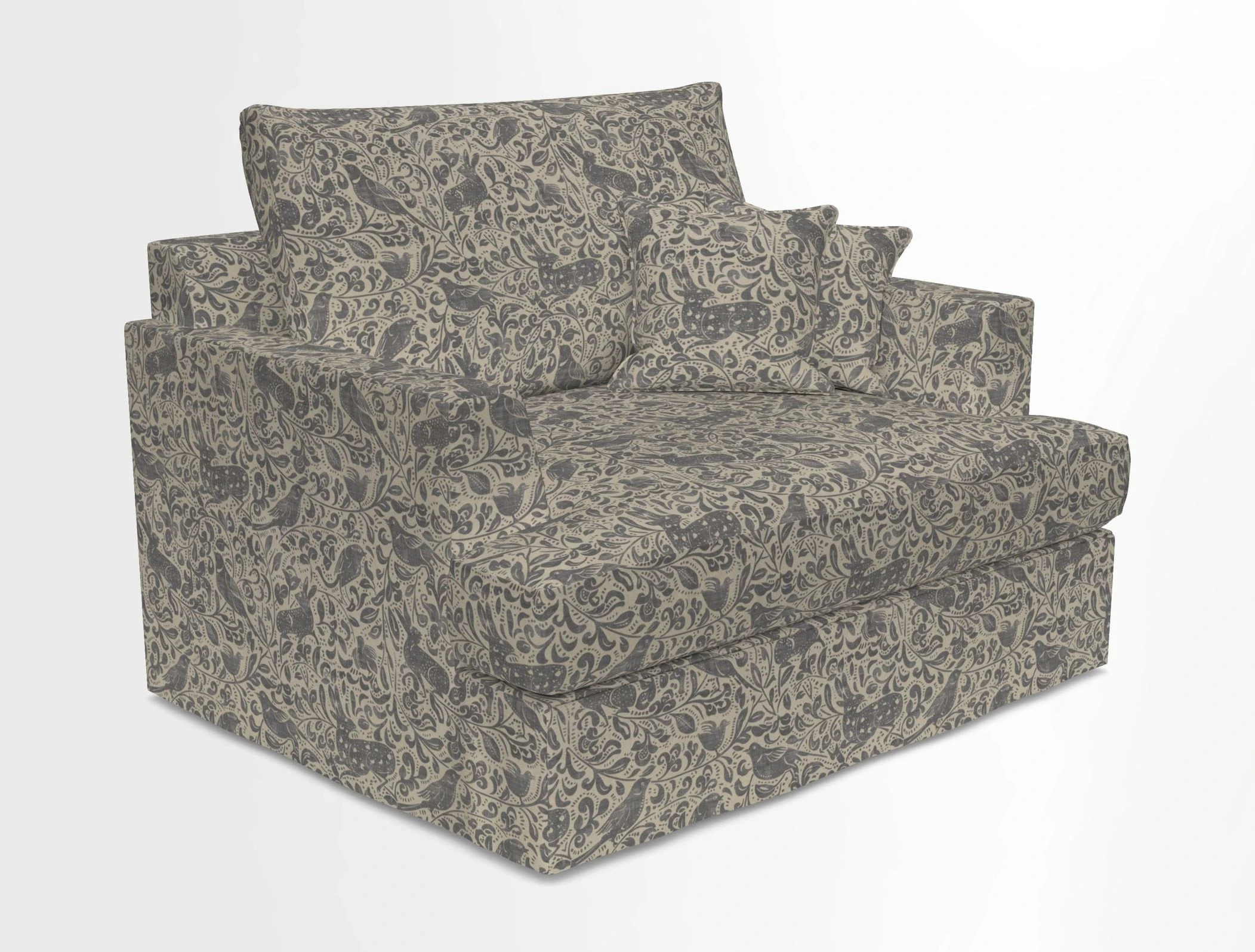 Slingsby Snuggler Fitted Cover Sofa in Two Tone Plain Biscuit.  Loose cover version available