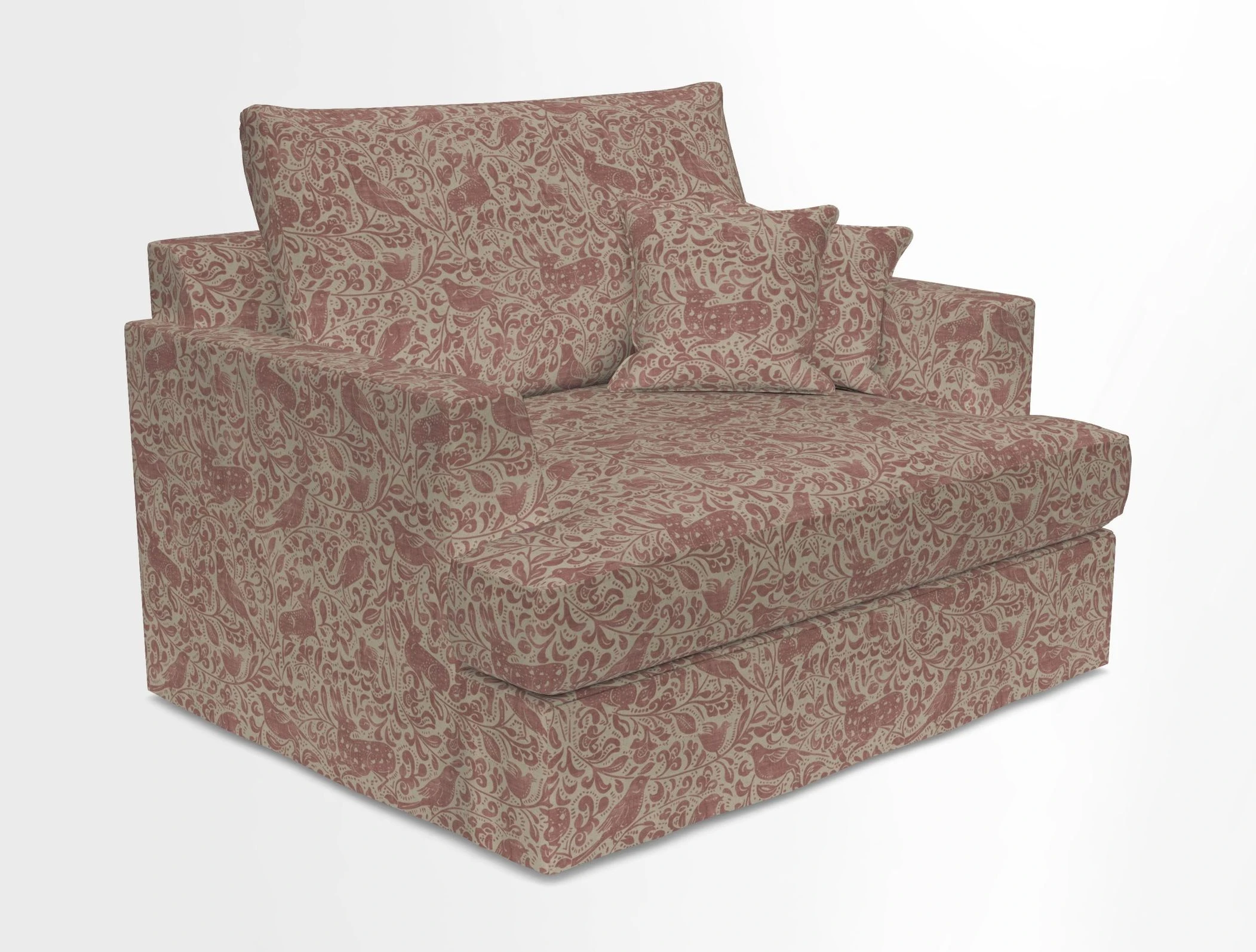 Slingsby Snuggler Fitted Cover Sofa in Two Tone Plain Biscuit.  Loose cover version available