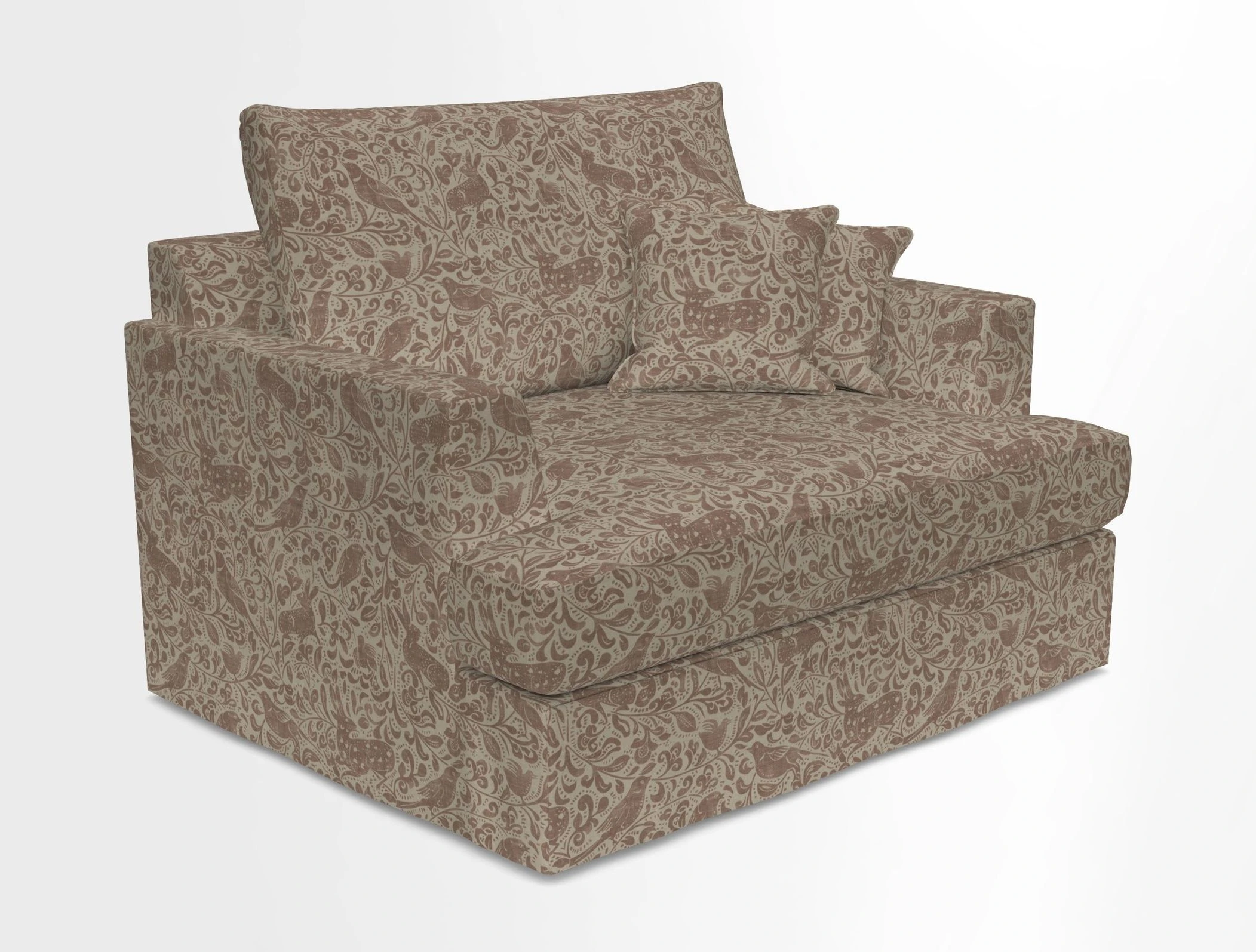 Slingsby Snuggler Fitted Cover Sofa in Two Tone Plain Biscuit.  Loose cover version available