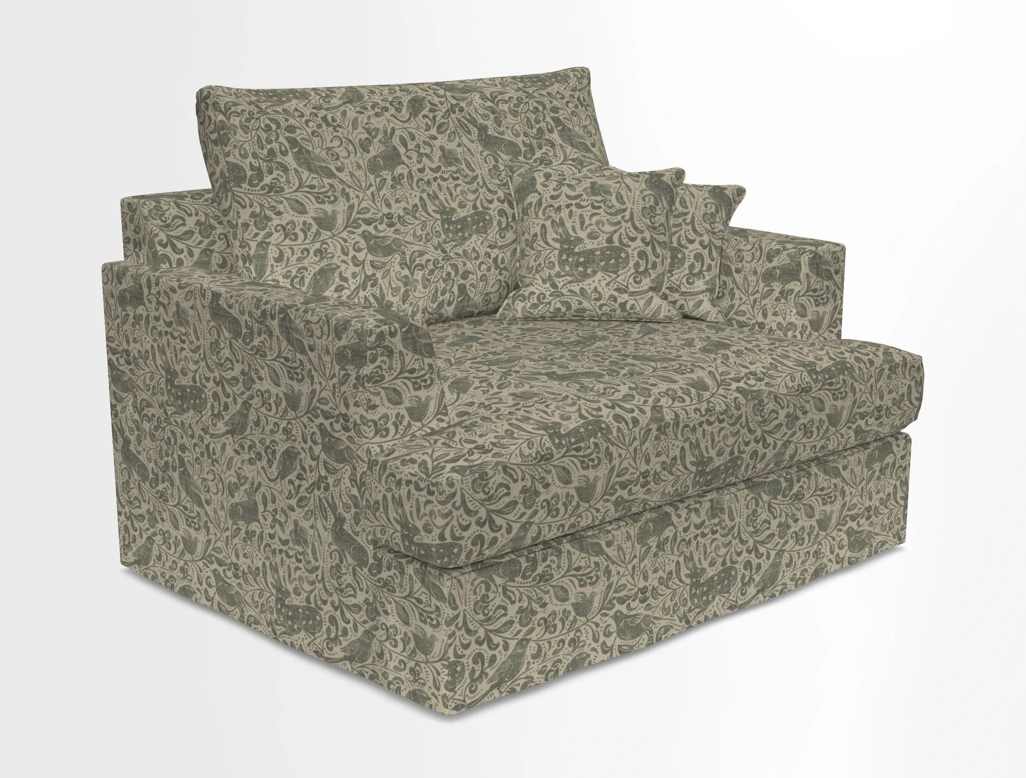 Slingsby Snuggler Fitted Cover Sofa in Two Tone Plain Biscuit.  Loose cover version available