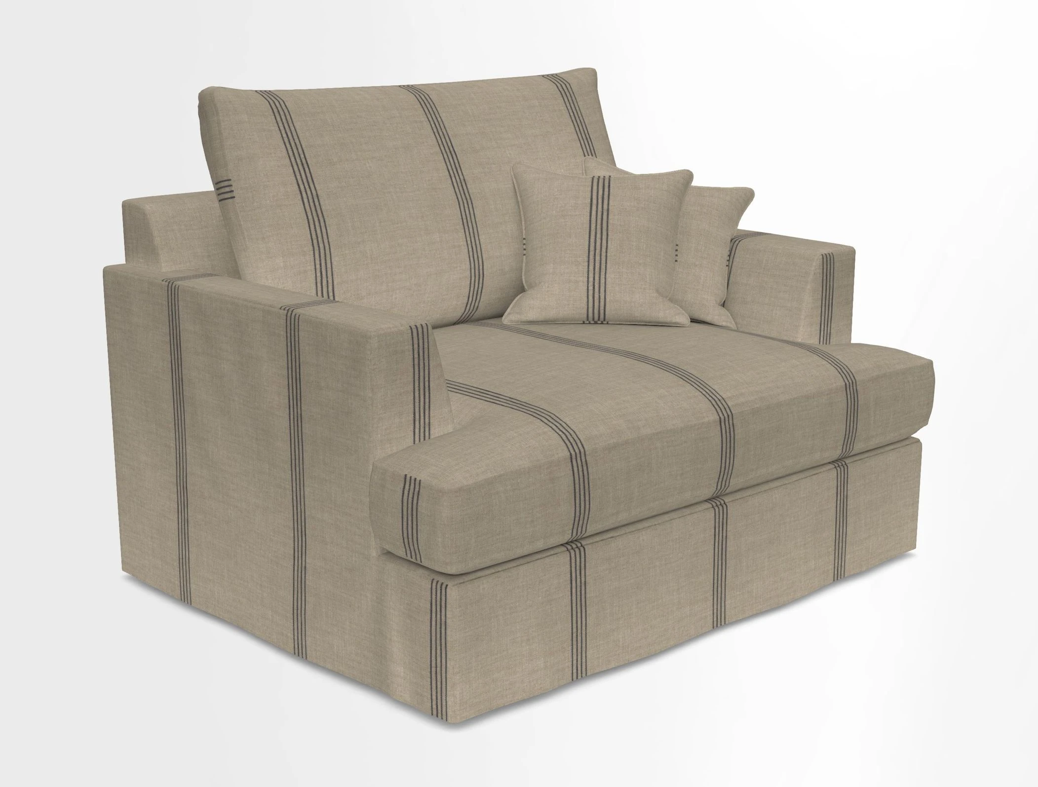 Slingsby Snuggler Fitted Cover Sofa in Two Tone Plain Biscuit.  Loose cover version available