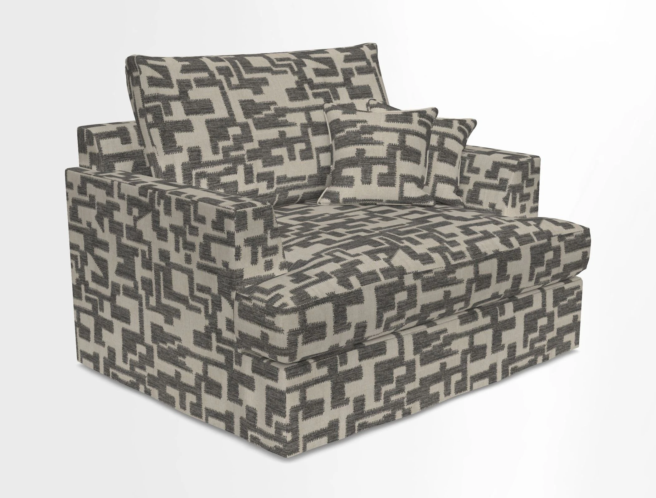 Slingsby Snuggler Fitted Cover Sofa in Two Tone Plain Biscuit.  Loose cover version available