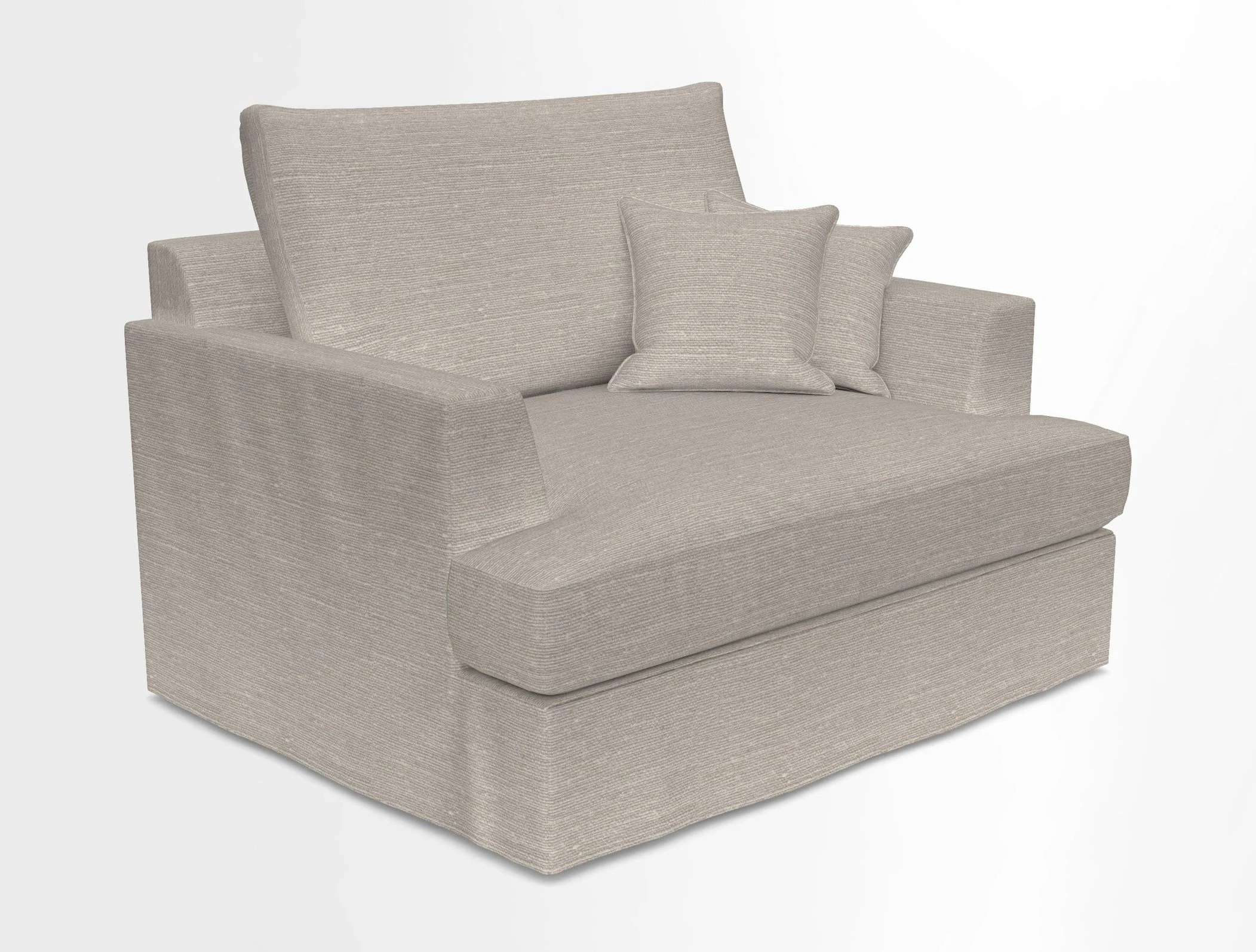 Slingsby Snuggler Fitted Cover Sofa in Two Tone Plain Biscuit.  Loose cover version available