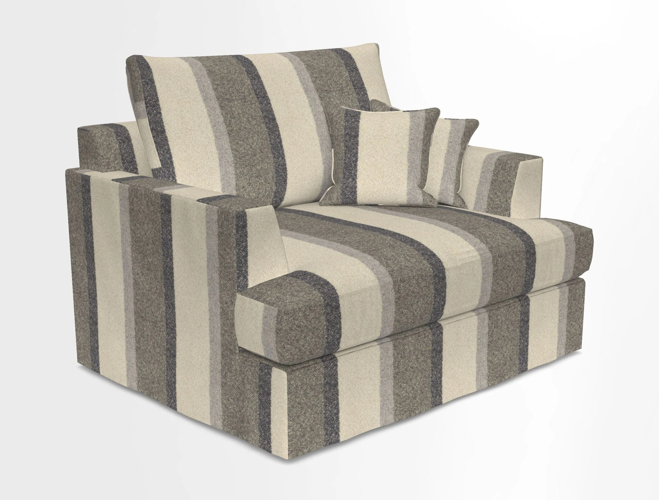 Slingsby Snuggler Fitted Cover Sofa in Two Tone Plain Biscuit.  Loose cover version available