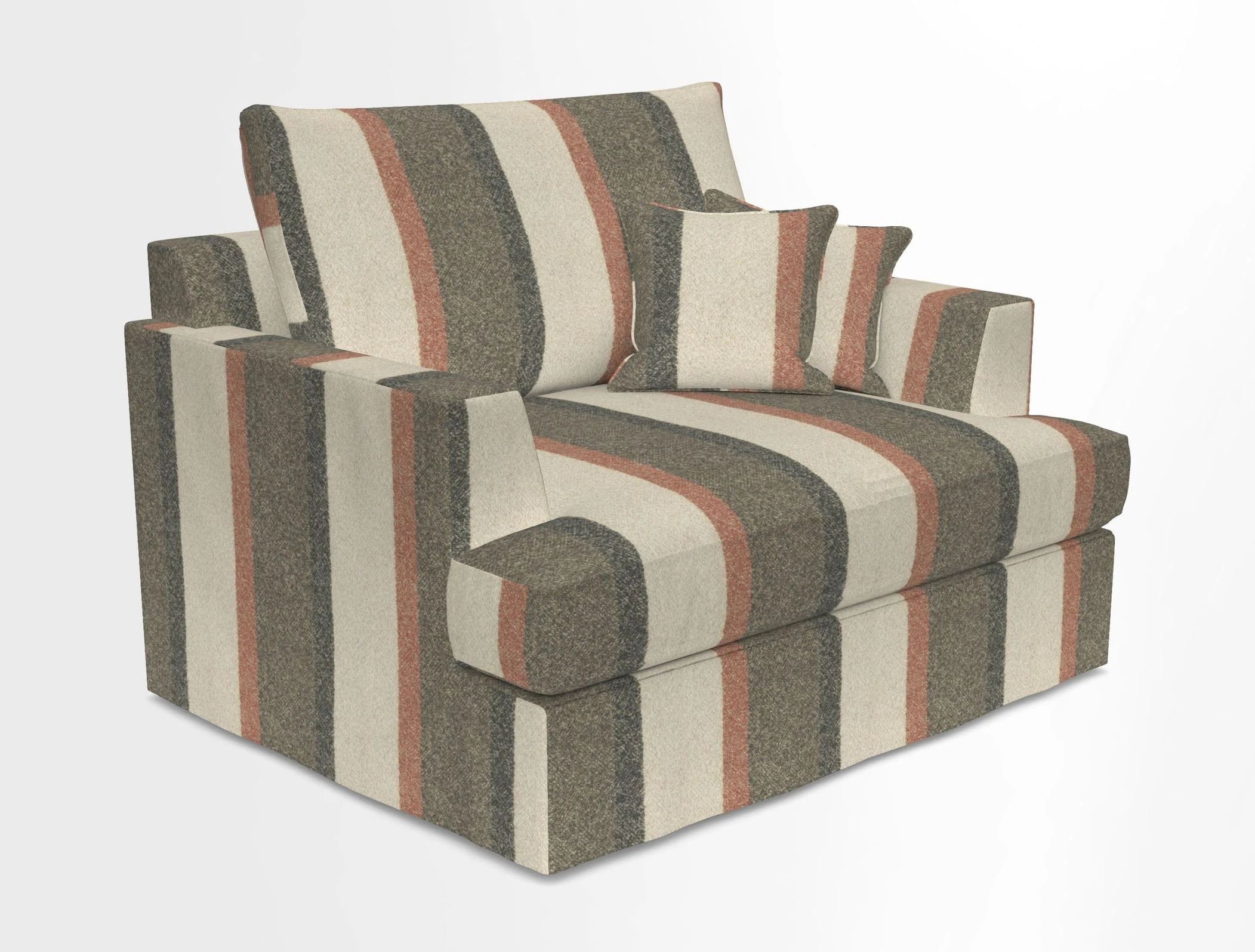 Slingsby Snuggler Fitted Cover Sofa in Two Tone Plain Biscuit.  Loose cover version available