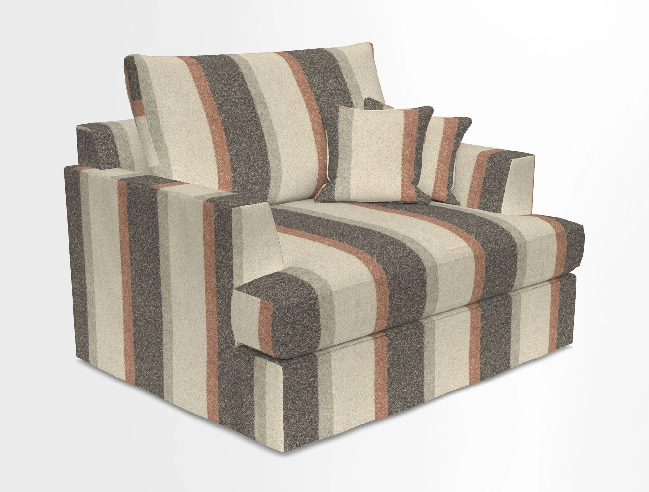 Slingsby Snuggler Fitted Cover Sofa in Two Tone Plain Biscuit.  Loose cover version available
