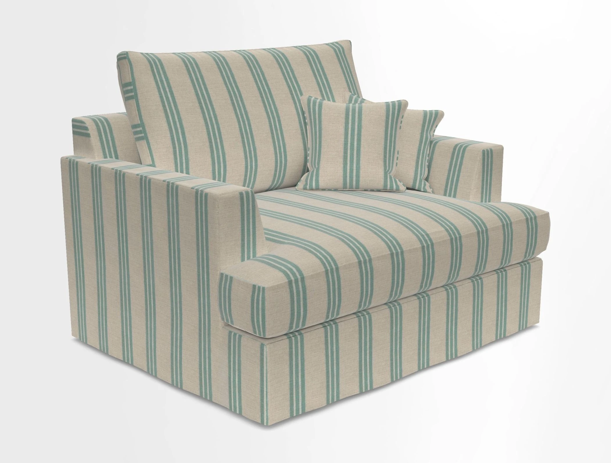 Slingsby Snuggler Fitted Cover Sofa in Two Tone Plain Biscuit.  Loose cover version available