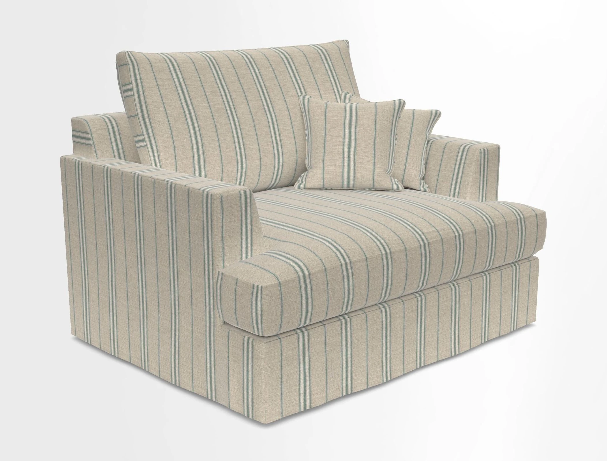 Slingsby Snuggler Fitted Cover Sofa in Two Tone Plain Biscuit.  Loose cover version available