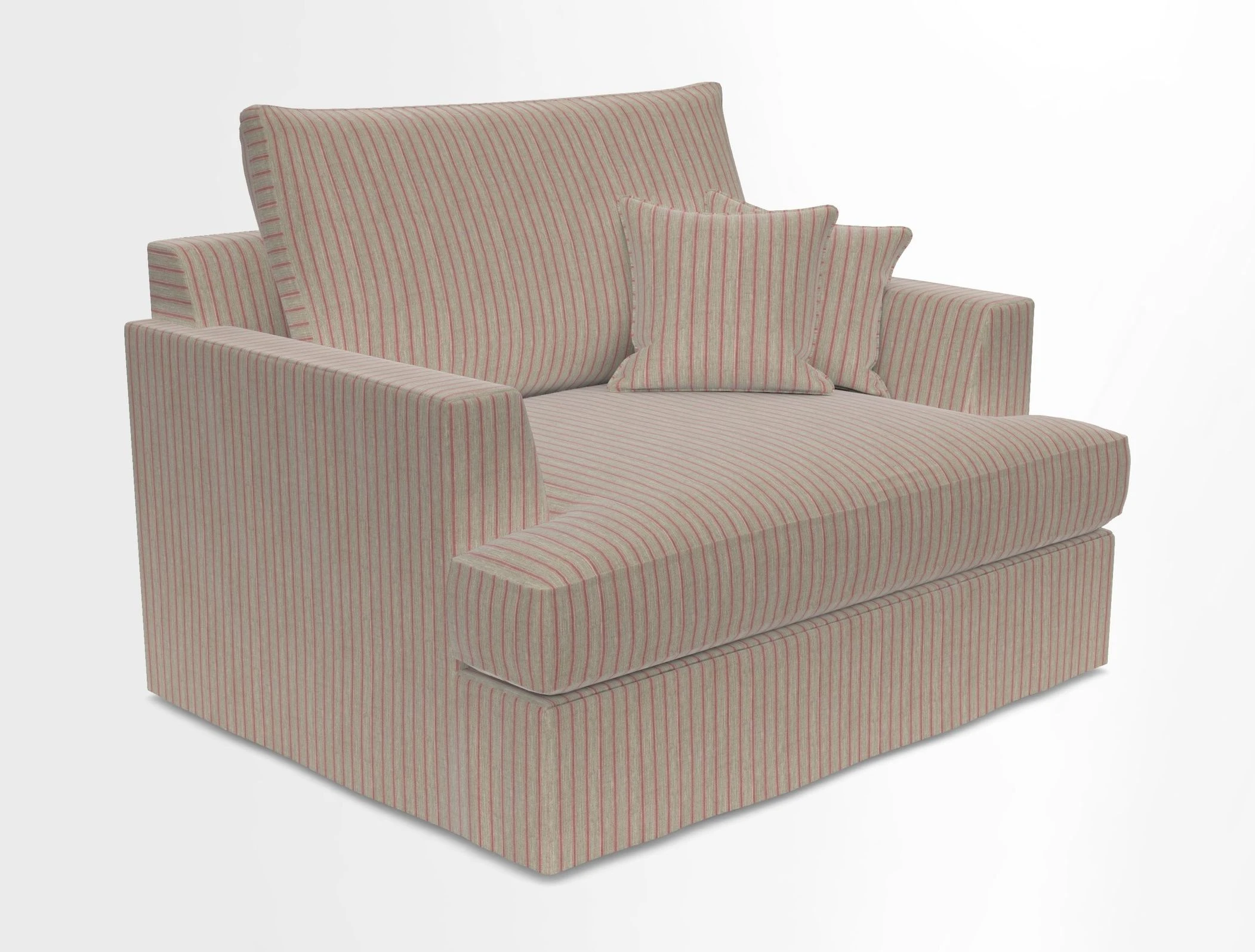Slingsby Snuggler Fitted Cover Sofa in Two Tone Plain Biscuit.  Loose cover version available