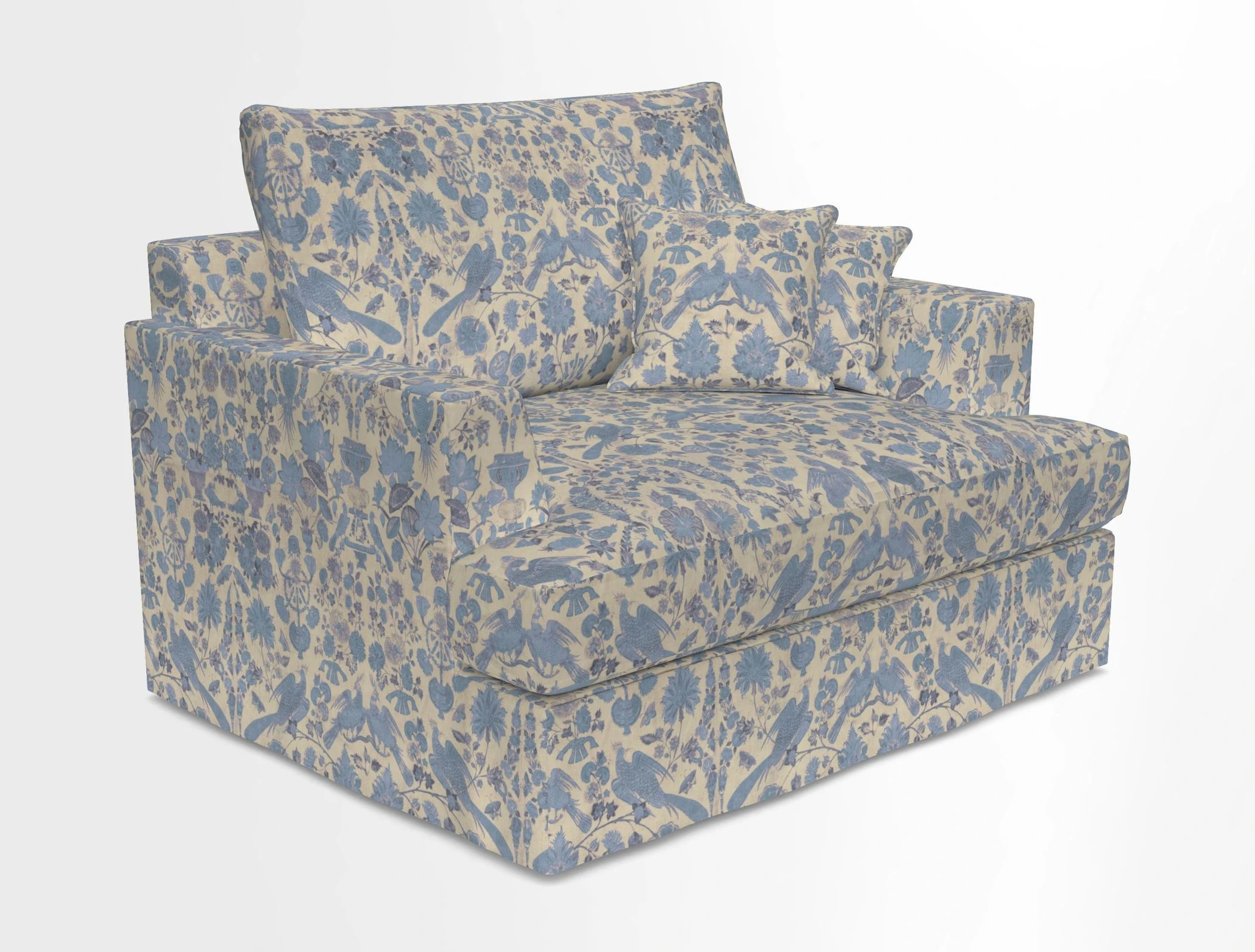 Slingsby Snuggler Fitted Cover Sofa in Two Tone Plain Biscuit.  Loose cover version available
