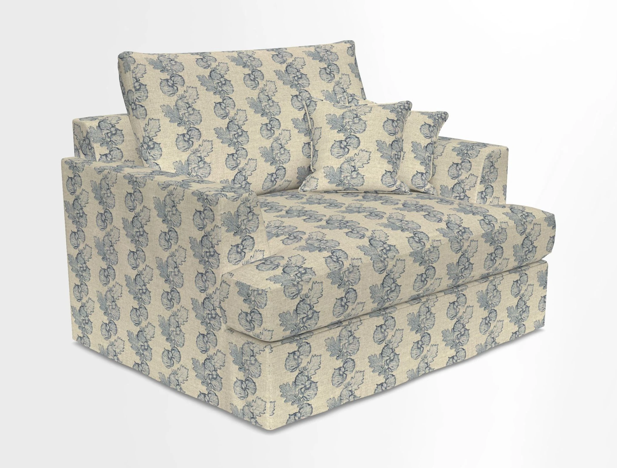 Slingsby Snuggler Fitted Cover Sofa in Two Tone Plain Biscuit.  Loose cover version available