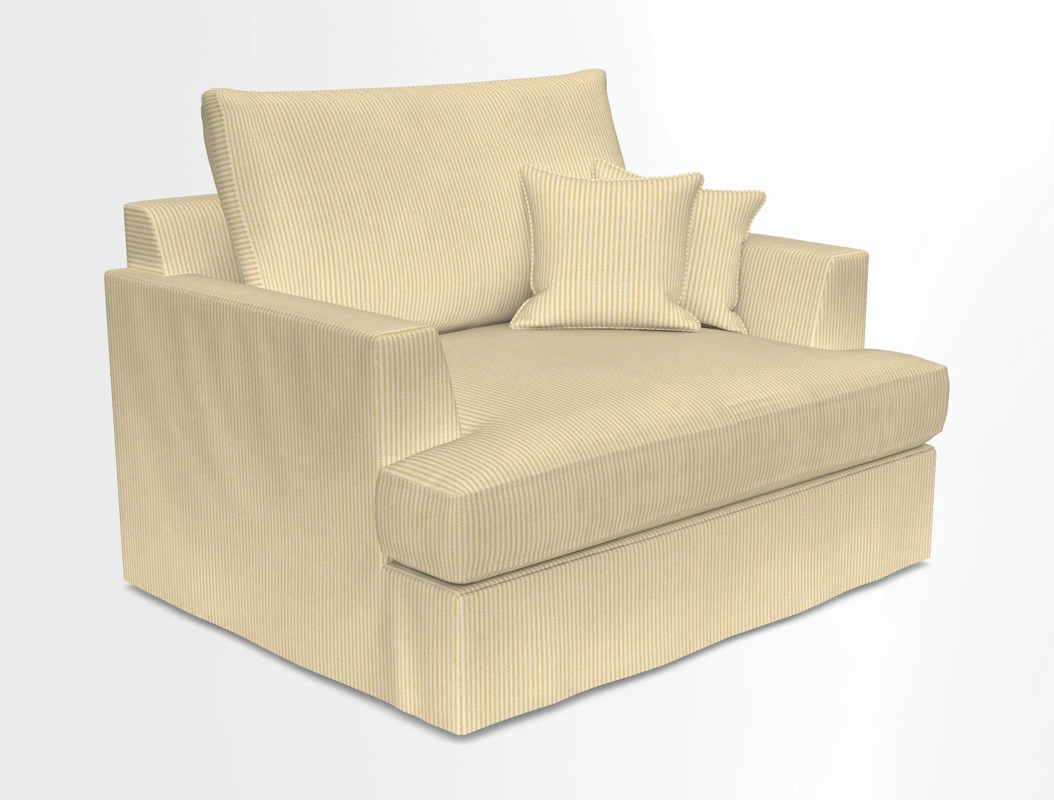 Slingsby Snuggler Fitted Cover Sofa in Two Tone Plain Biscuit.  Loose cover version available