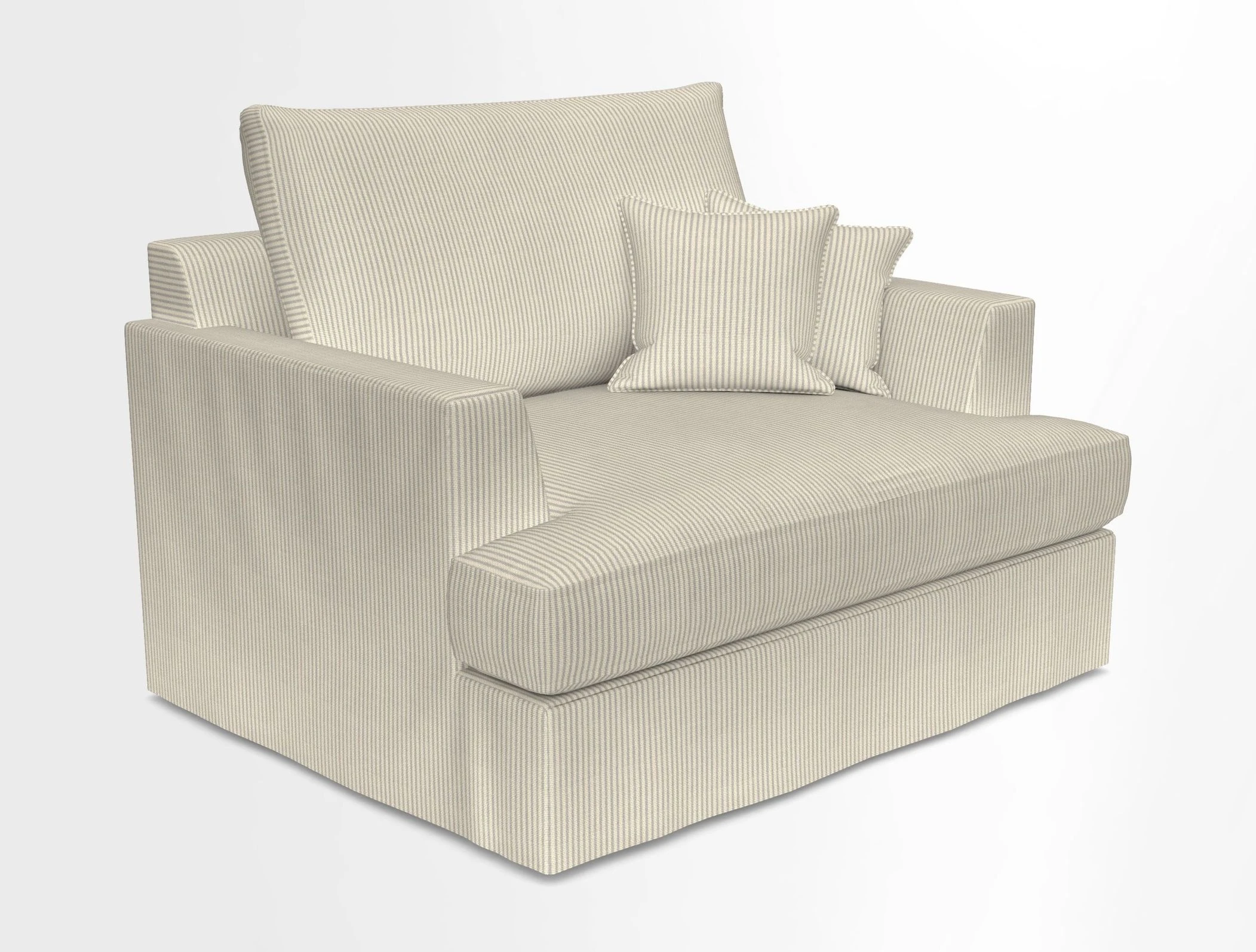 Slingsby Snuggler Fitted Cover Sofa in Two Tone Plain Biscuit.  Loose cover version available