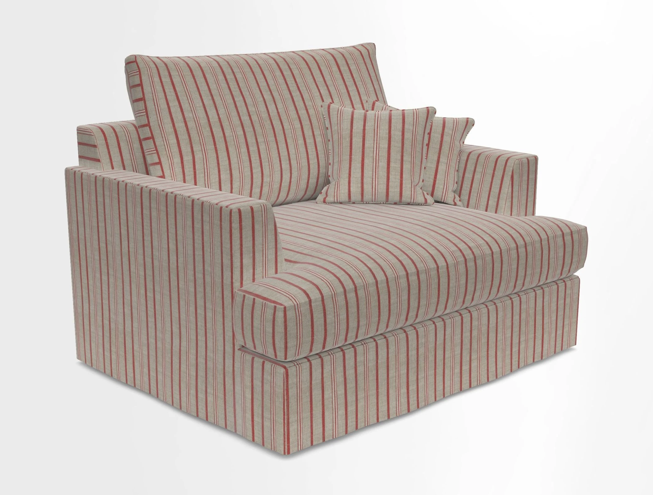 Slingsby Snuggler Fitted Cover Sofa in Two Tone Plain Biscuit.  Loose cover version available