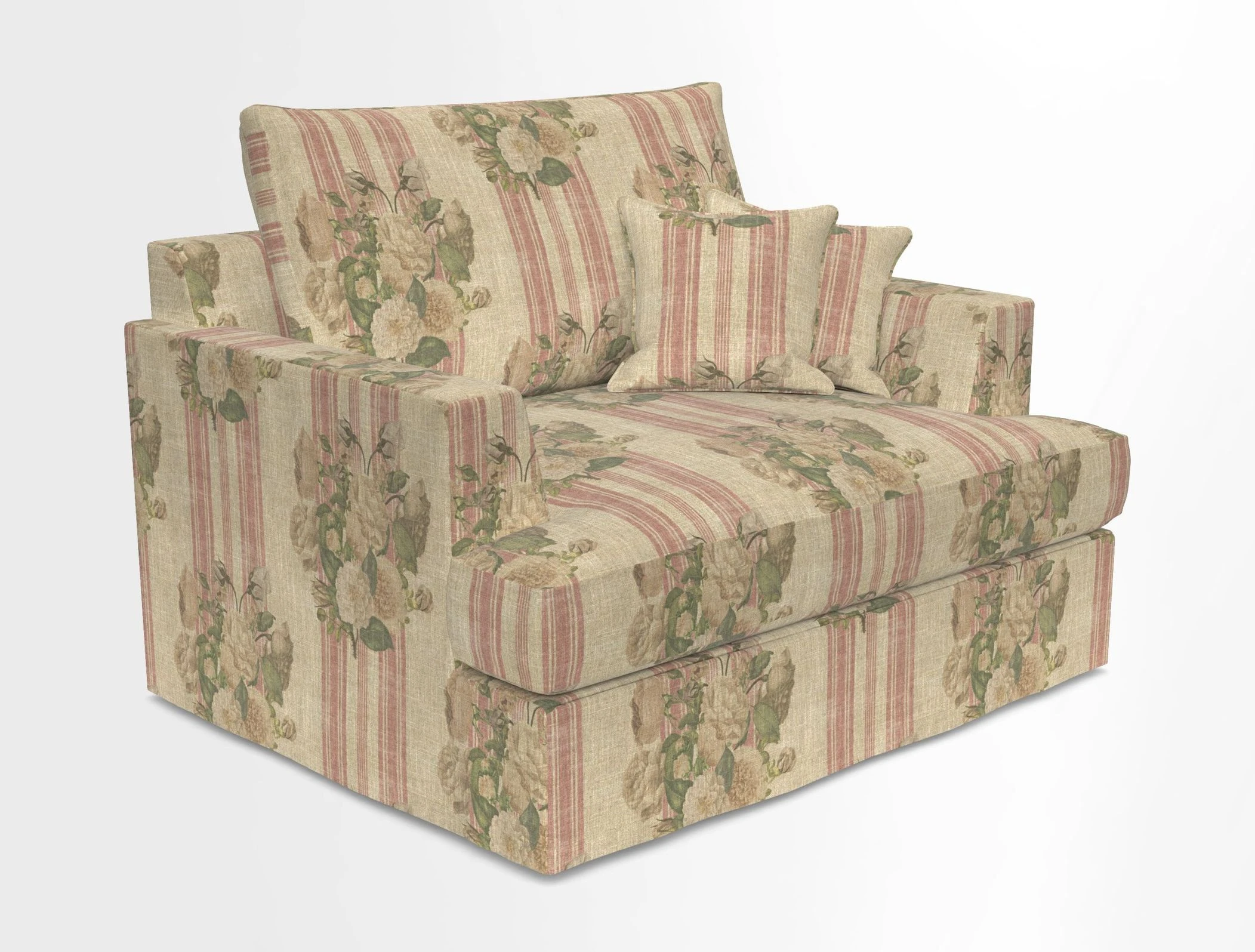 Slingsby Snuggler Fitted Cover Sofa in Two Tone Plain Biscuit.  Loose cover version available