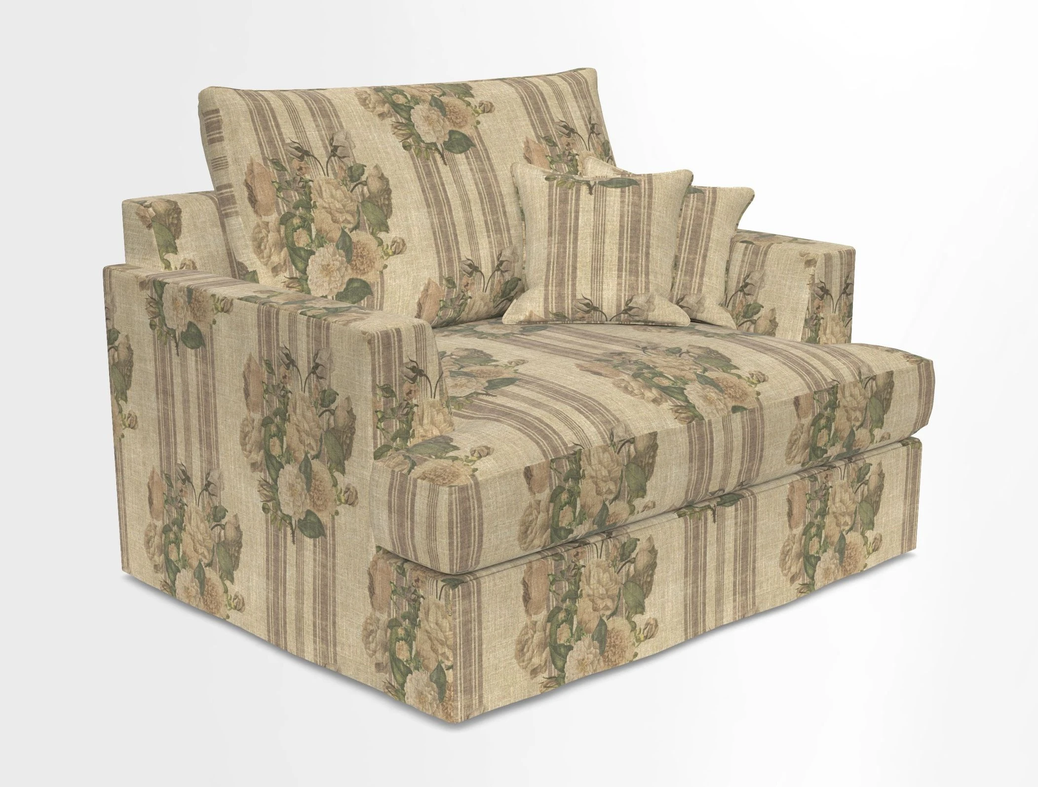 Slingsby Snuggler Fitted Cover Sofa in Two Tone Plain Biscuit.  Loose cover version available