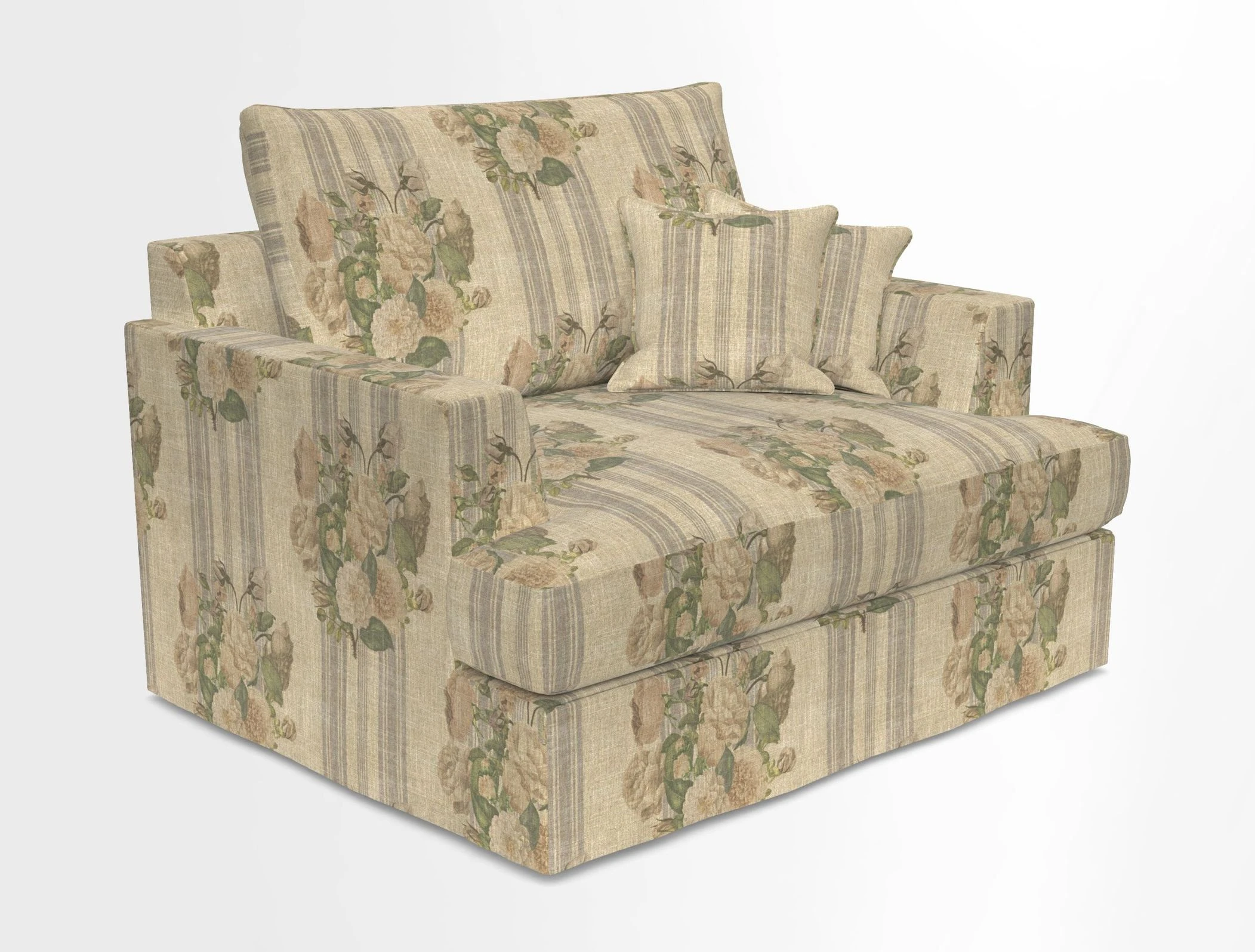 Slingsby Snuggler Fitted Cover Sofa in Two Tone Plain Biscuit.  Loose cover version available