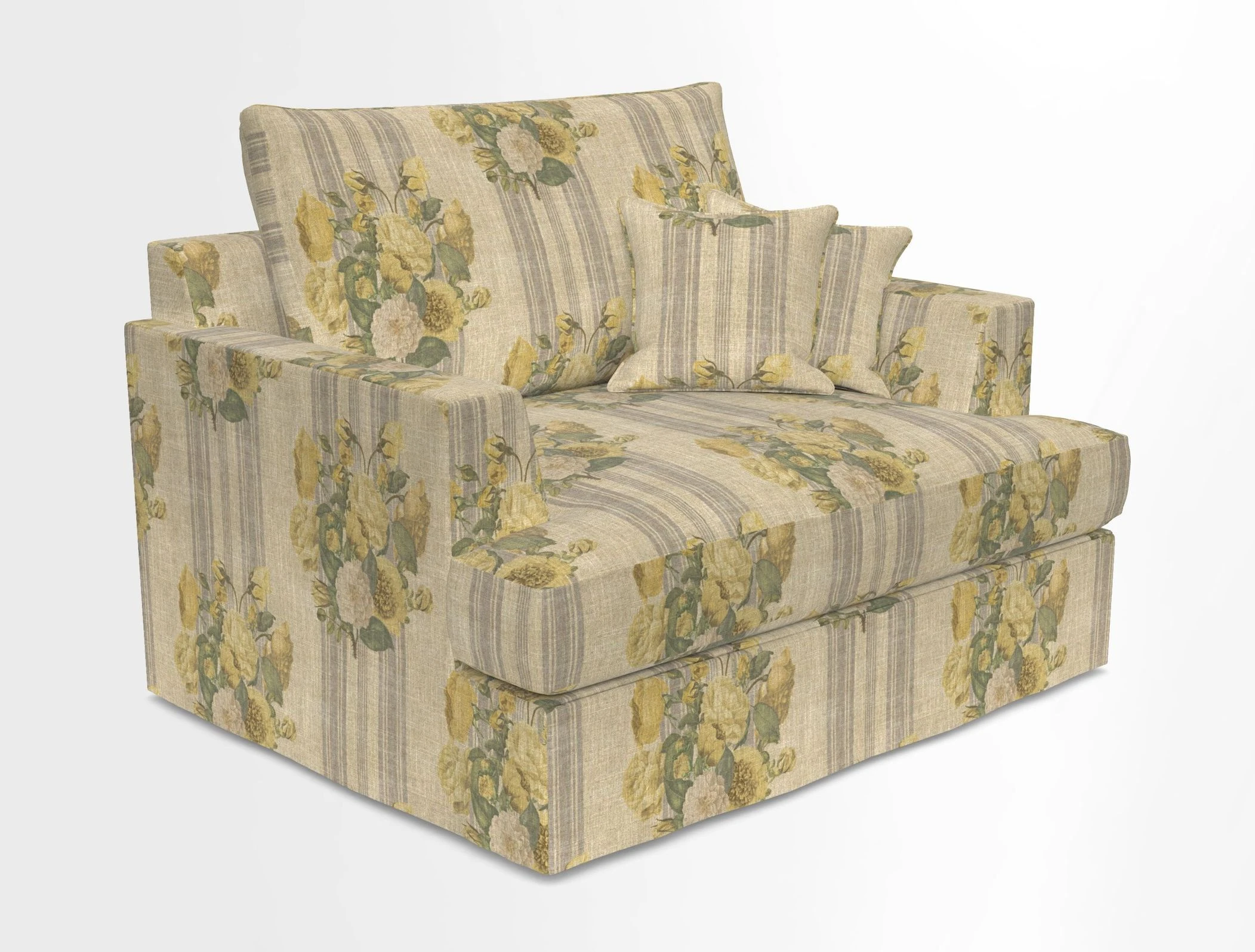 Slingsby Snuggler Fitted Cover Sofa in Two Tone Plain Biscuit.  Loose cover version available