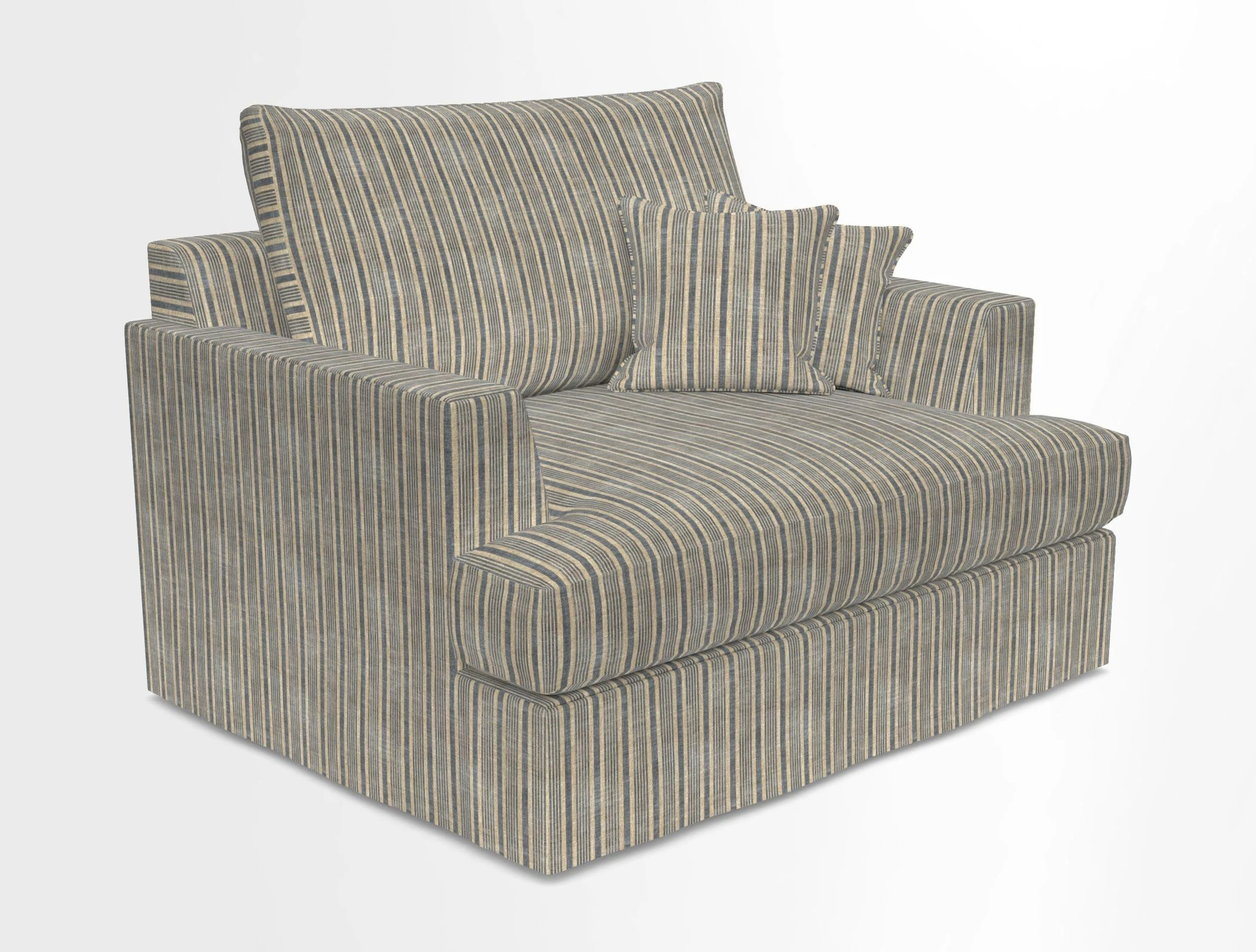 Slingsby Snuggler Fitted Cover Sofa in Two Tone Plain Biscuit.  Loose cover version available