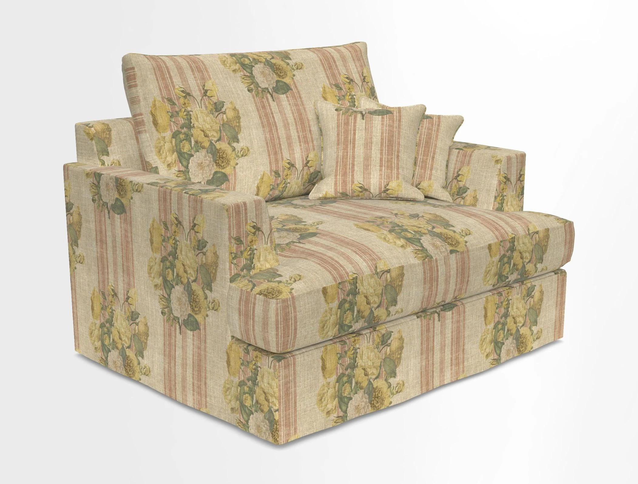 Slingsby Snuggler Fitted Cover Sofa in Two Tone Plain Biscuit.  Loose cover version available