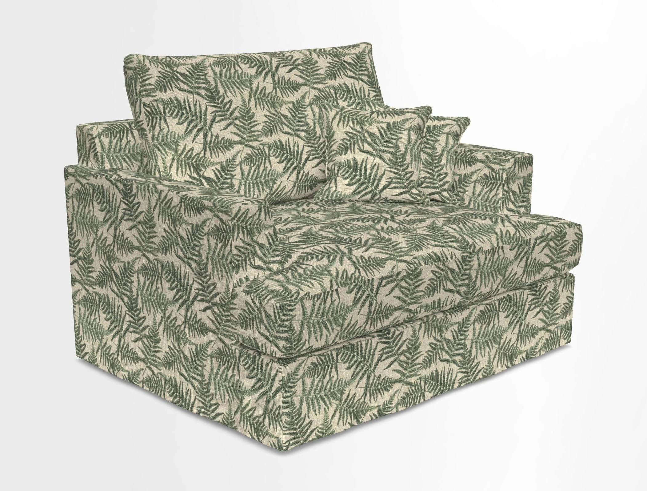 Slingsby Snuggler Fitted Cover Sofa in Two Tone Plain Biscuit.  Loose cover version available