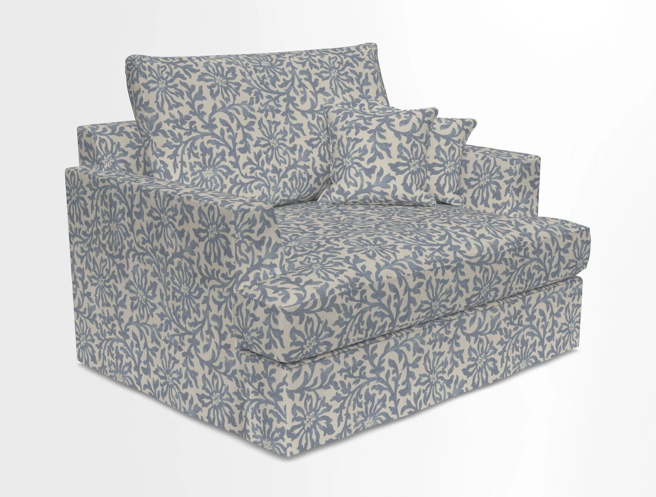 Slingsby Snuggler Fitted Cover Sofa in Two Tone Plain Biscuit.  Loose cover version available