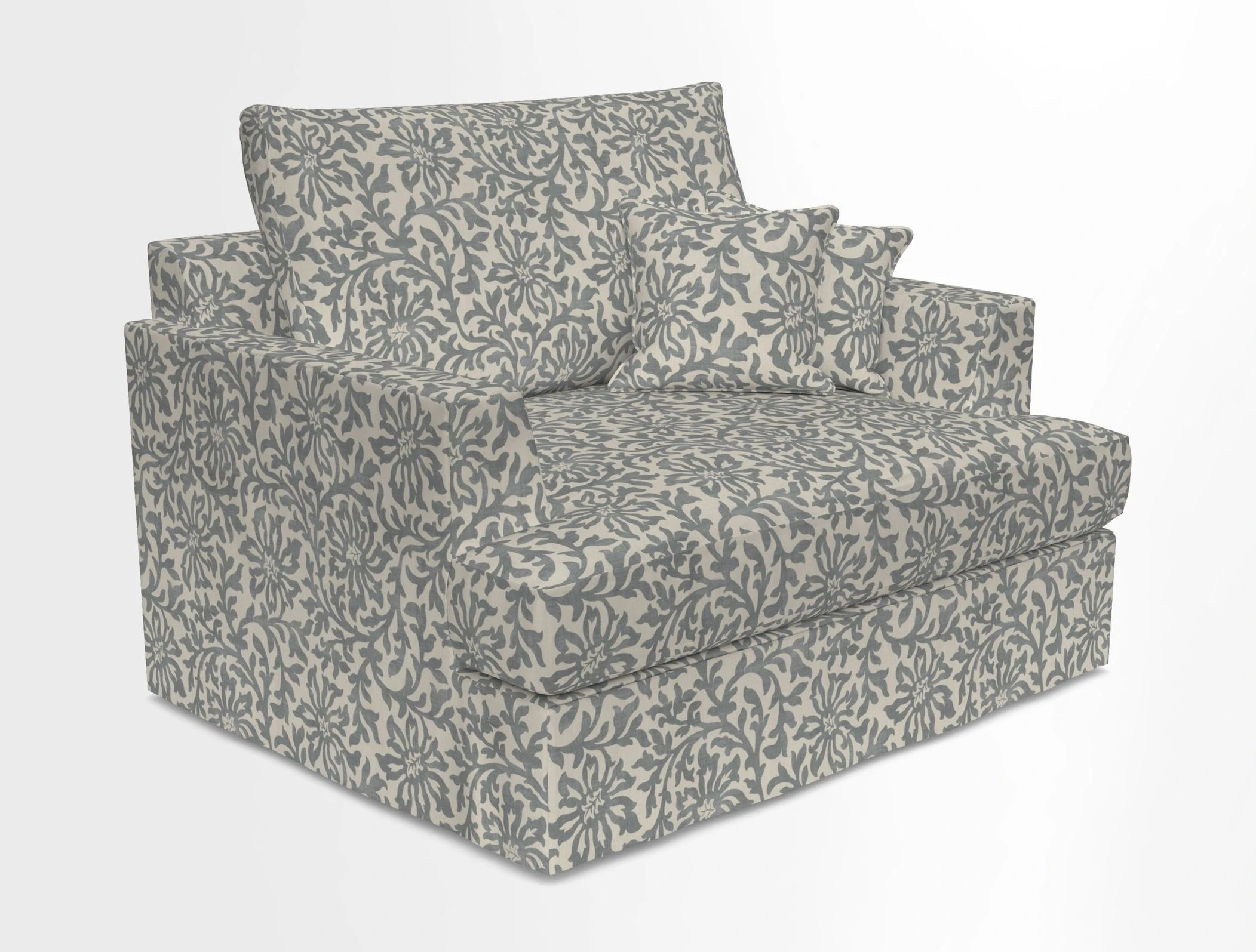 Slingsby Snuggler Fitted Cover Sofa in Two Tone Plain Biscuit.  Loose cover version available