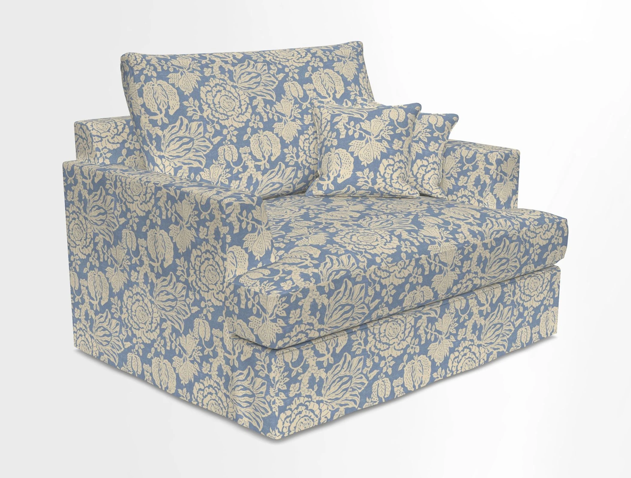 Slingsby Snuggler Fitted Cover Sofa in Two Tone Plain Biscuit.  Loose cover version available